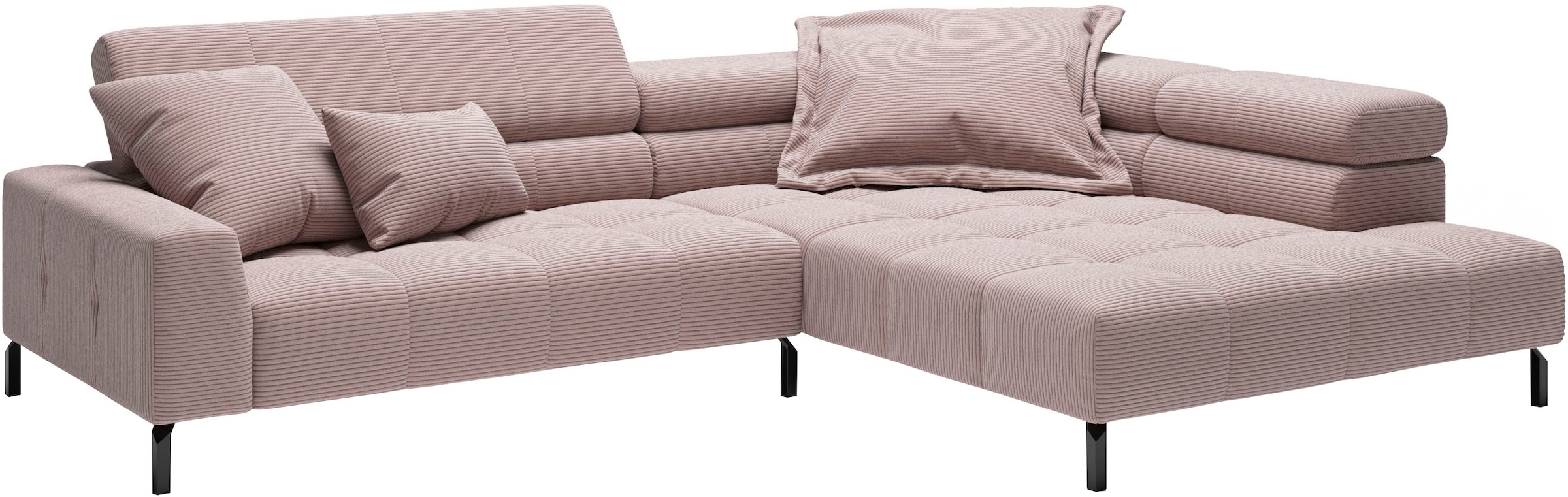 Places of Style Ecksofa »Cleveland, L-Form, incl. Kopfteilverstellung, Breite 311 cm«, wahlweise elektrischer Sitzvorzug