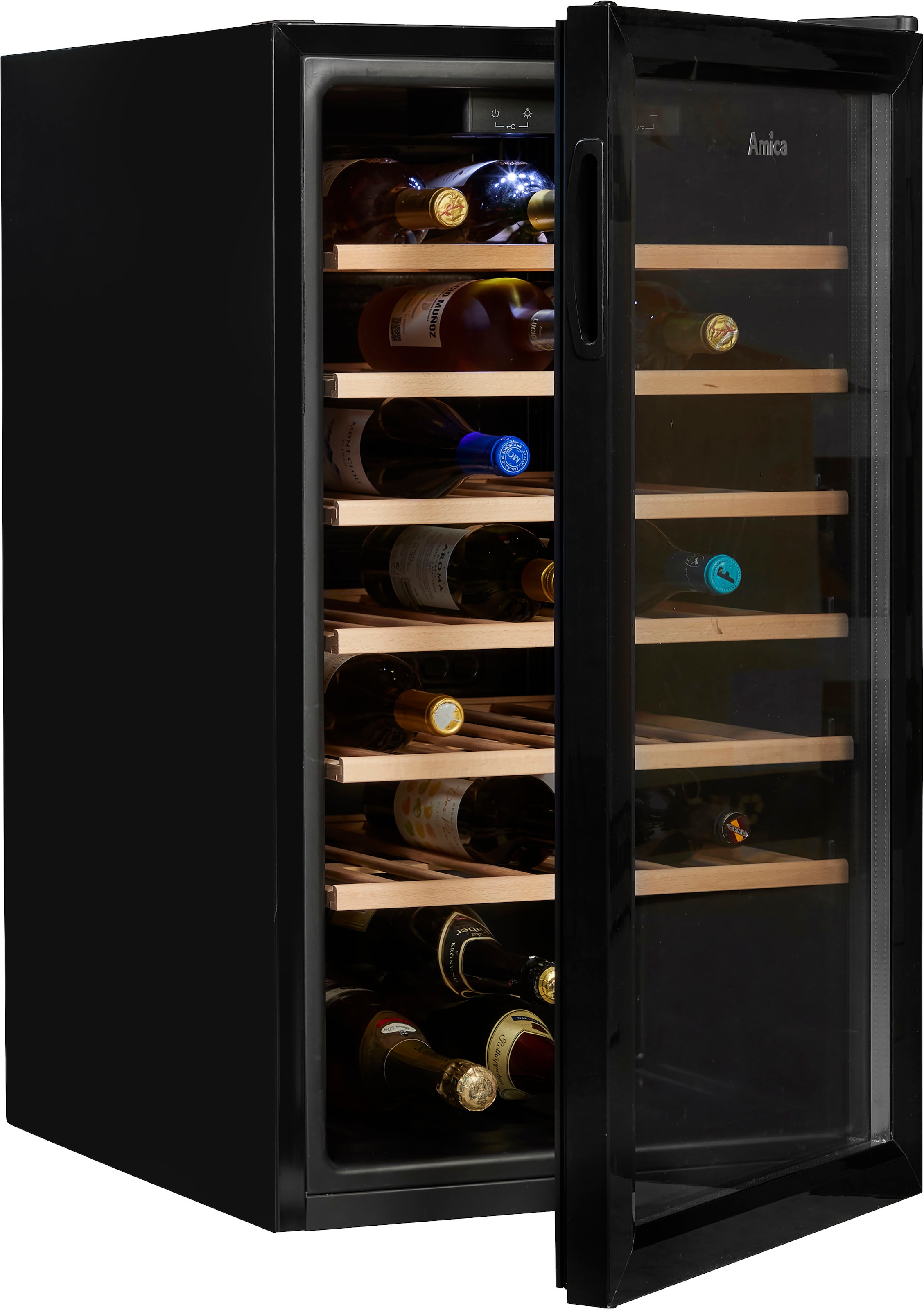 Amica Weinkühlschrank »WK 341 für XXL á S«, Jahren Standkühlschrank mit 3 Standardflaschen 901 0,75l, Garantie 52