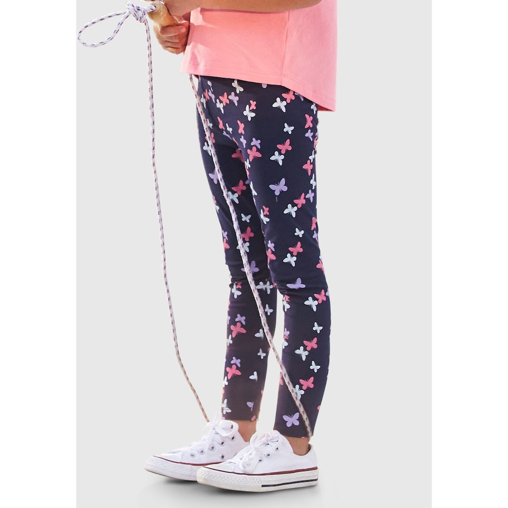 KIDSWORLD Leggings »für kleine Mädchen«, (Packung, 3 tlg., 3er-Pack), mit unterschiedlichen Mustern und Farben