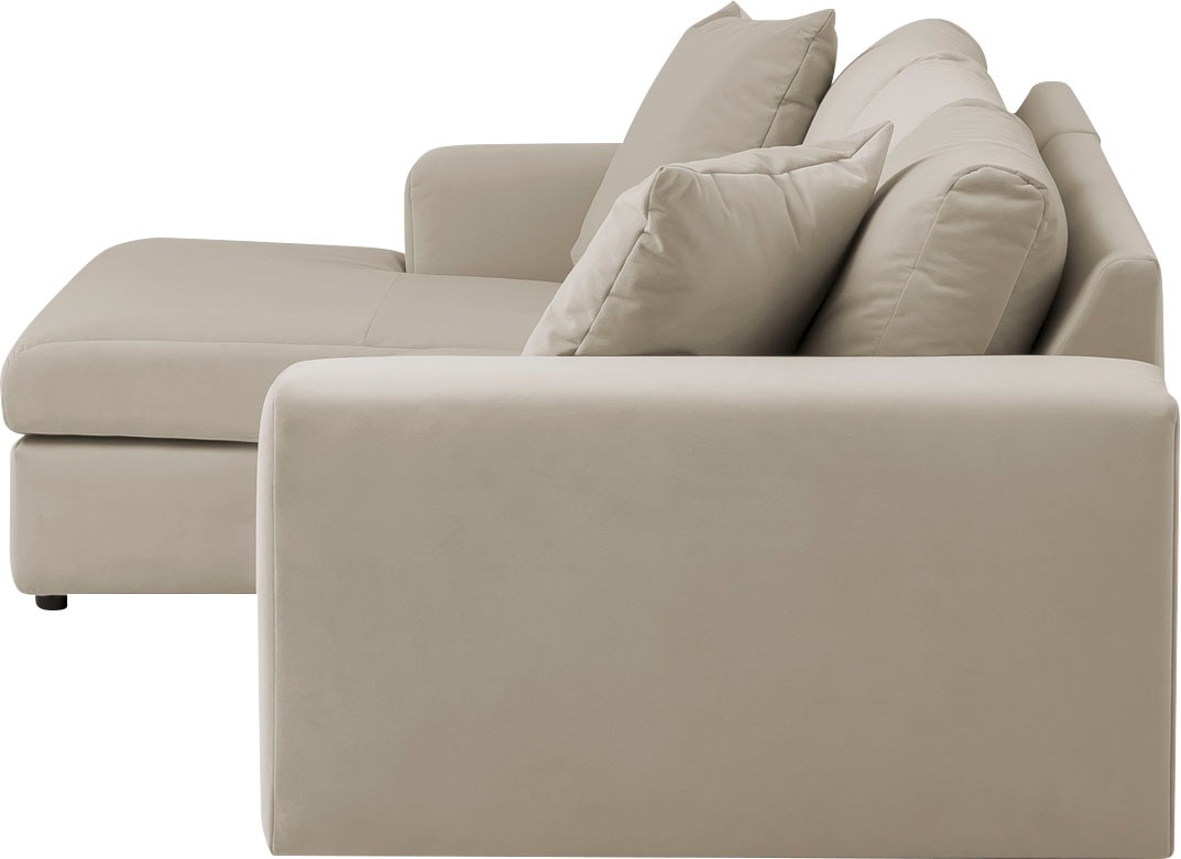 Home affaire Ecksofa »SLEETLAND XXL in Samtvelours oder Vintage-Leder-Optik, L-Form,« besonders groß und bequem