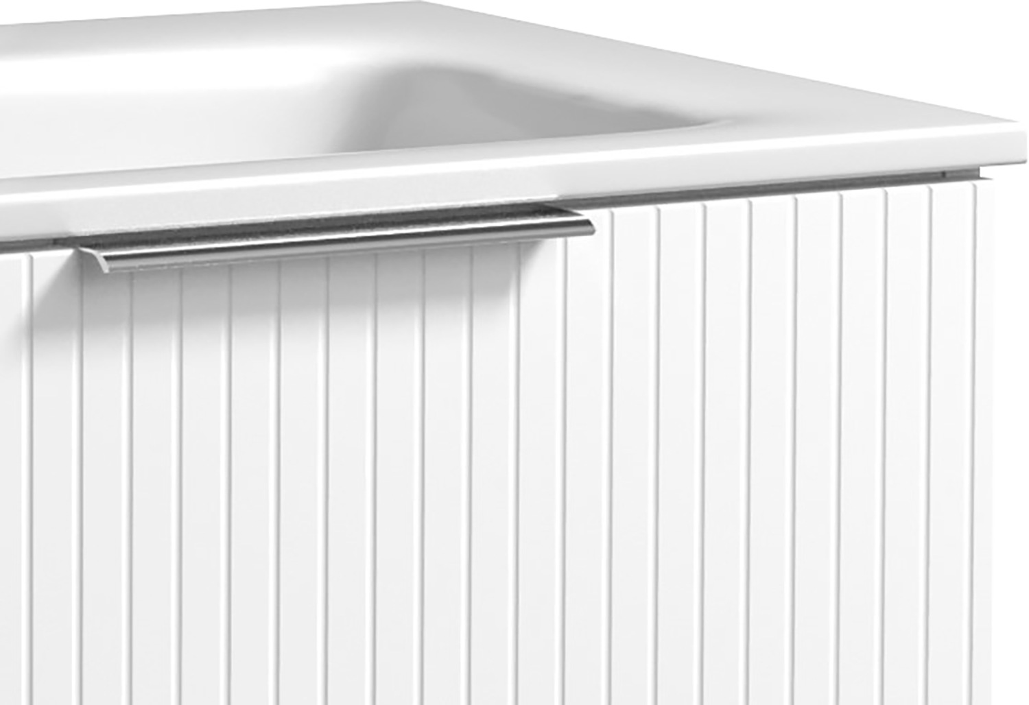 welltime Waschtisch »G-Line«, mit Keramik Waschbecken, Schubladen mit Softclose, trendig geriffelt