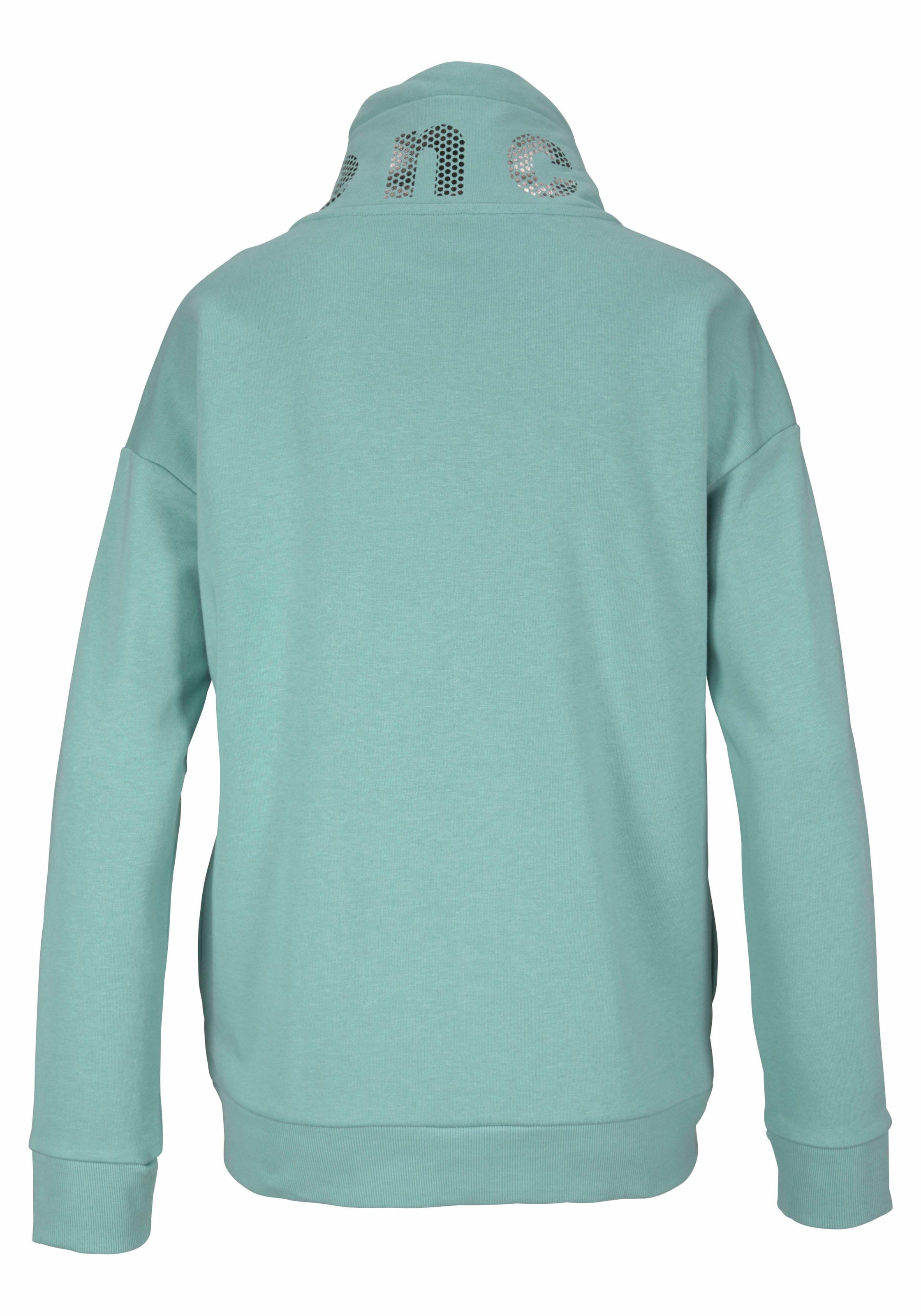 Bench. Sweatjacke, mit Glanzprint am Stehkragen, Loungeanzug