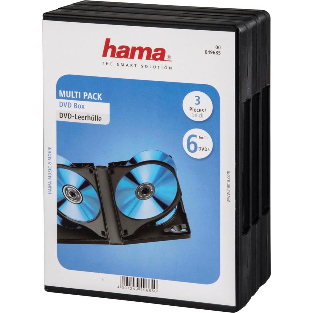 Hama DVD-Hülle »DVD-Leerhülle 6 Box, 3er-Pack, Schwarz, Schutzhülle, Schutz Cover«