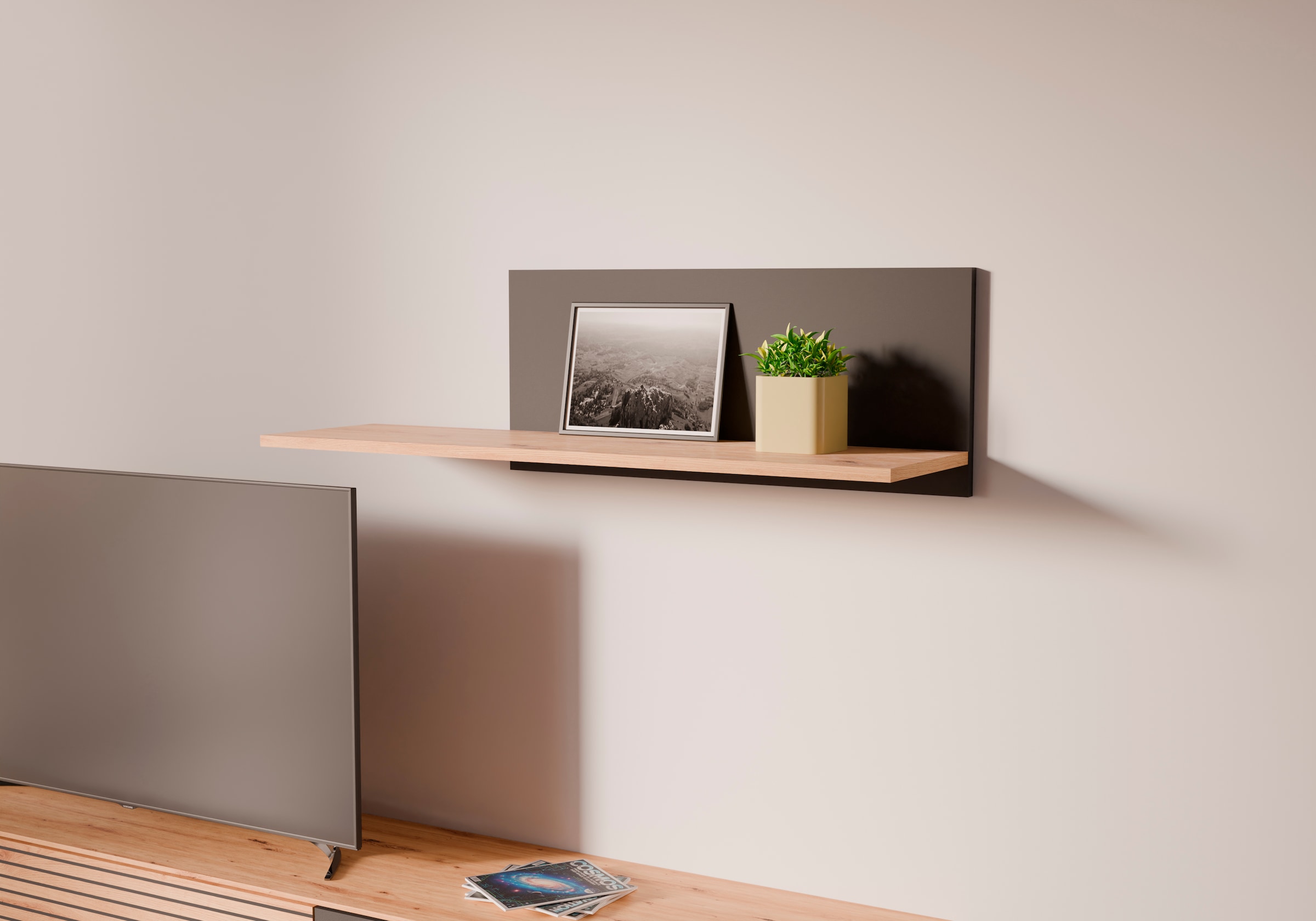 OTTO home Wandregal »Paroli, Wandboard, Praktisch, für jeden Raum, trendfarbig« perfekt zur Gestaltung moderner Wände, Breite 95cm
