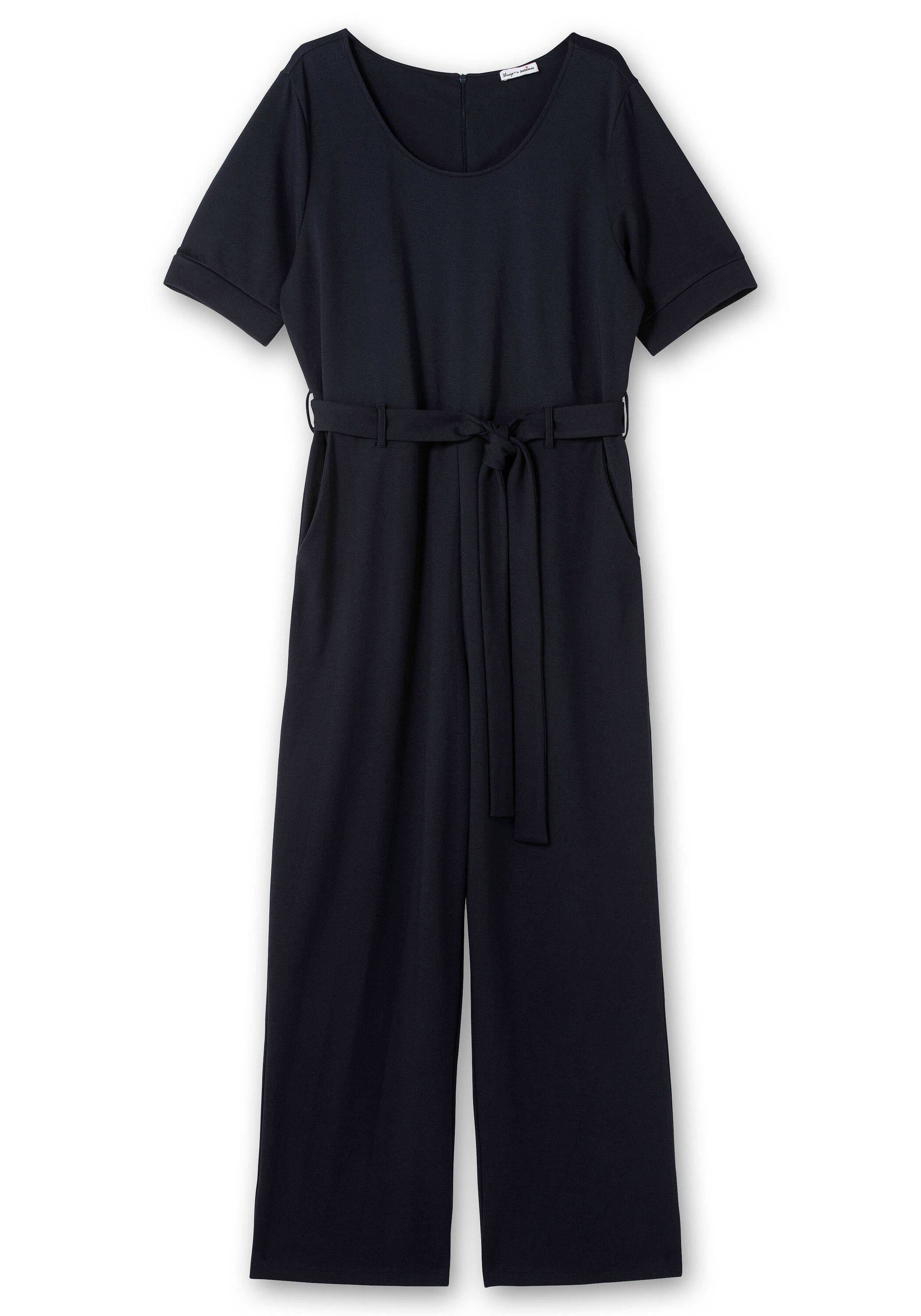 Sheego Jumpsuit »Jumpsuit mit Bindegürtel und weitem Bein«