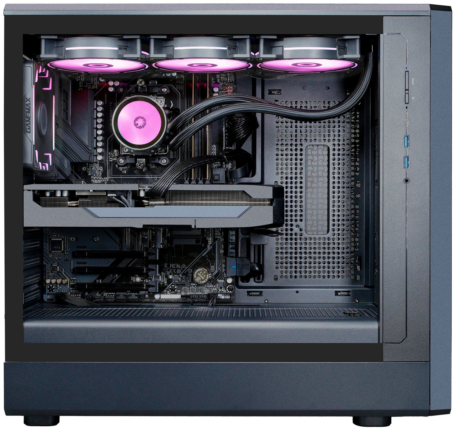 GAMEMAX Gaming-PC-Komplettsystem »GigaDeal CLAW BK 2802 AMD Ryzen 5 7500F 32GB DDR5 1TB SSD RX 9070« 32 ″ AMD Ryzen 5 Radeon™ RX 9070 32 GB RAM 1.000 GB SSD Windows 11, DDR5 RAM + Gigabyte GS32QCA LED-Monitor Curved, 80 cm 32"