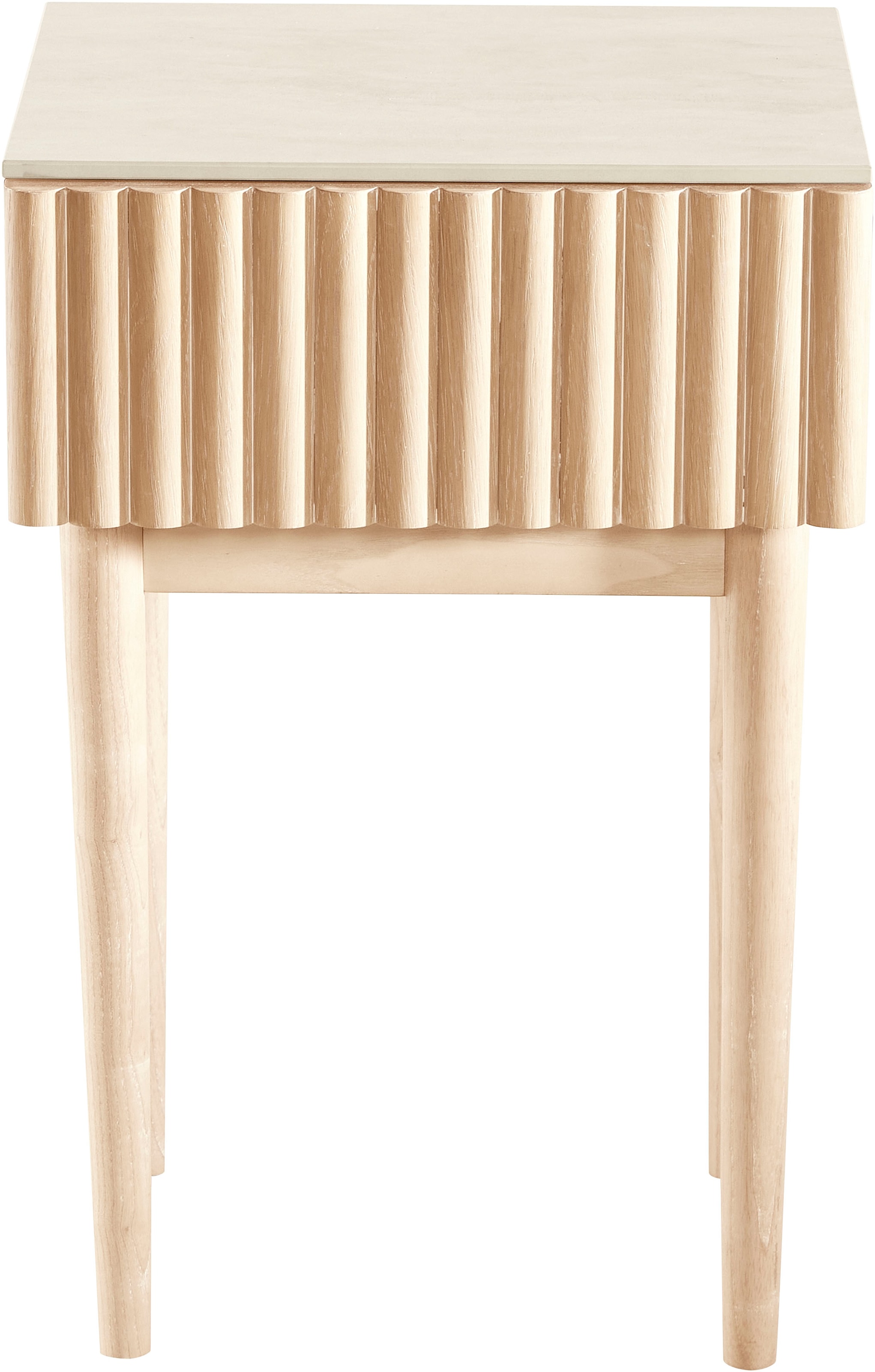 homsy by Ana Johnson Nachttisch »Solva« geriffelte Front, helle Holzoptik aus Eschenholz, Breite 39 cm