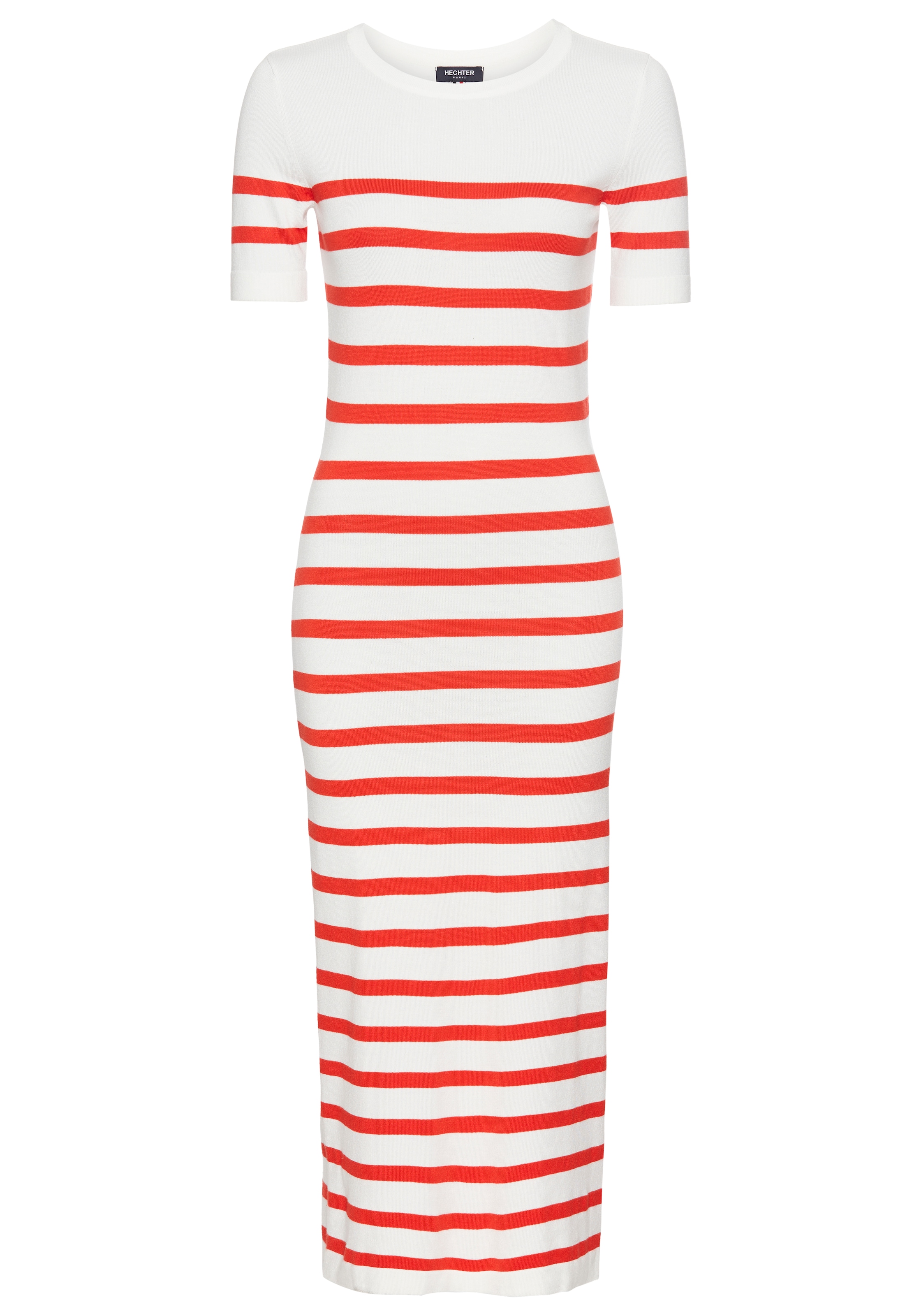 HECHTER PARIS Strickkleid, wadenlang, modern, aus Viskosemischung, Kurzarm