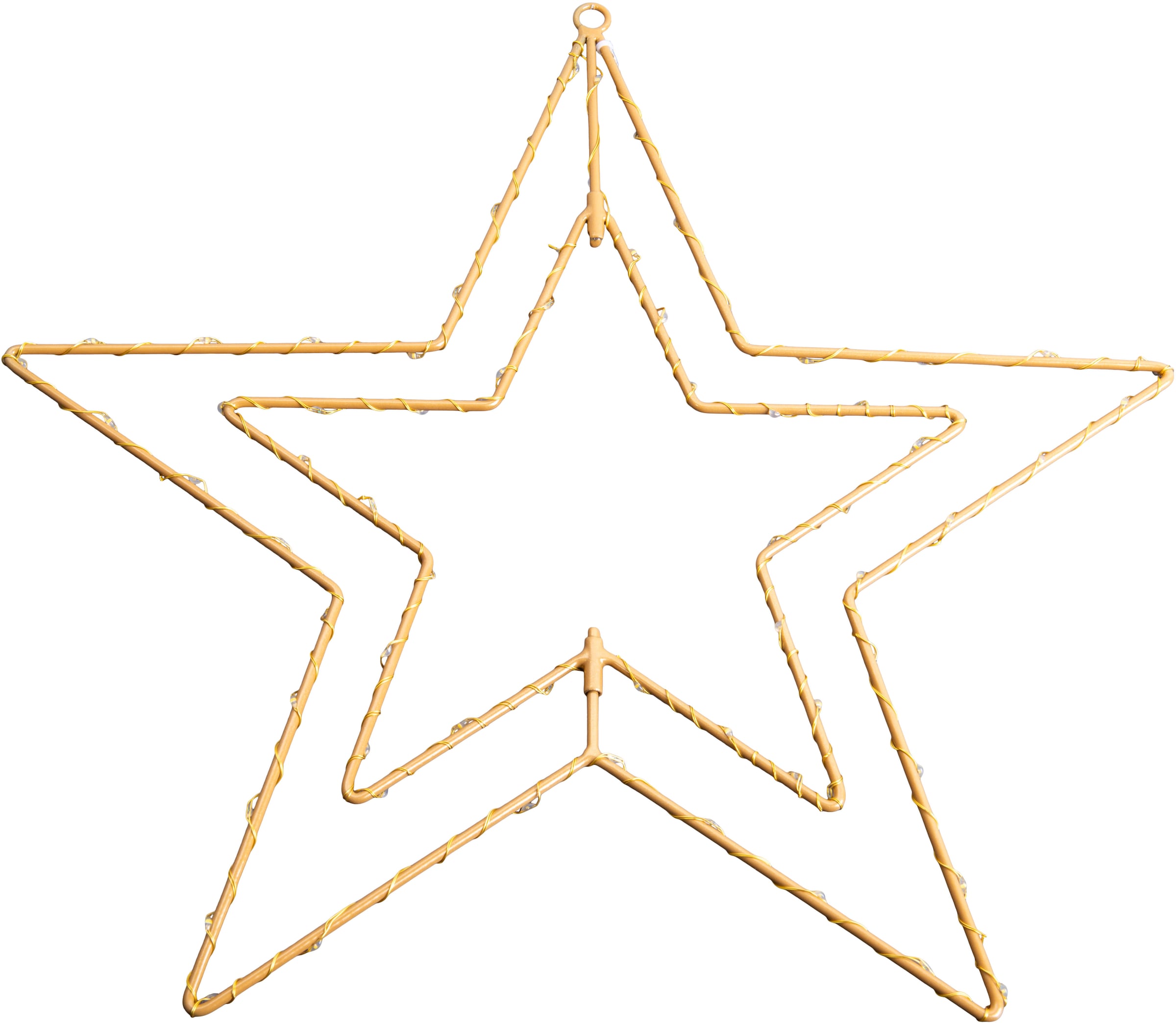 näve Dekolicht »Stern« 1 Stk. Warmweiß golden mit Aufhängung Ã˜ 40cm Licht warmweiß 70 LED IP44