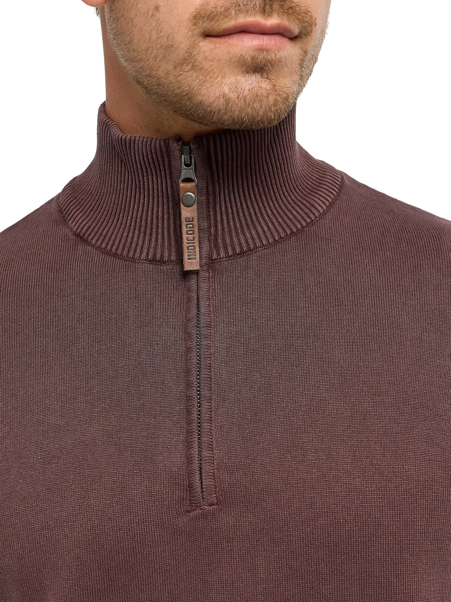 Indicode Troyer »INArkmill ½ zip« Baumwolle, regular fit