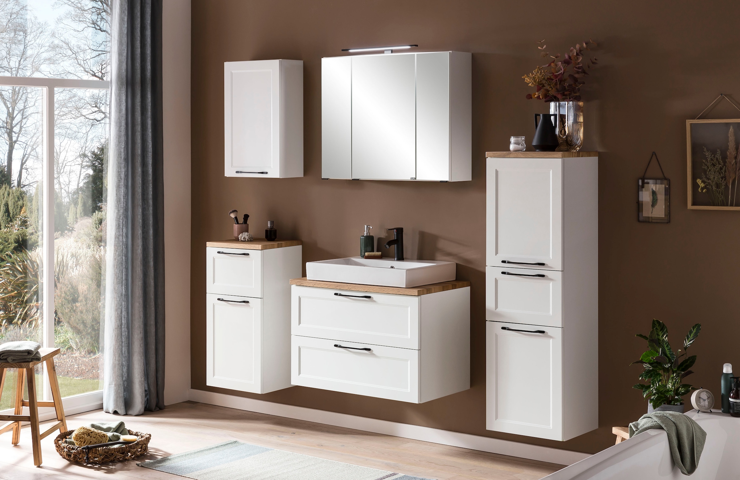 welltime Badmöbel-Set »Lana«, (Komplett-Set, 2 St.), Badezimmer-Set, 2-teilig, inkl. Waschbecken, 80 cm breit