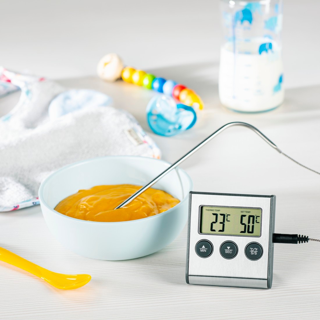 Xavax Bratenthermometer »Digitales Bratenthermometer mit Timer, Fleischthermometer«, Timer