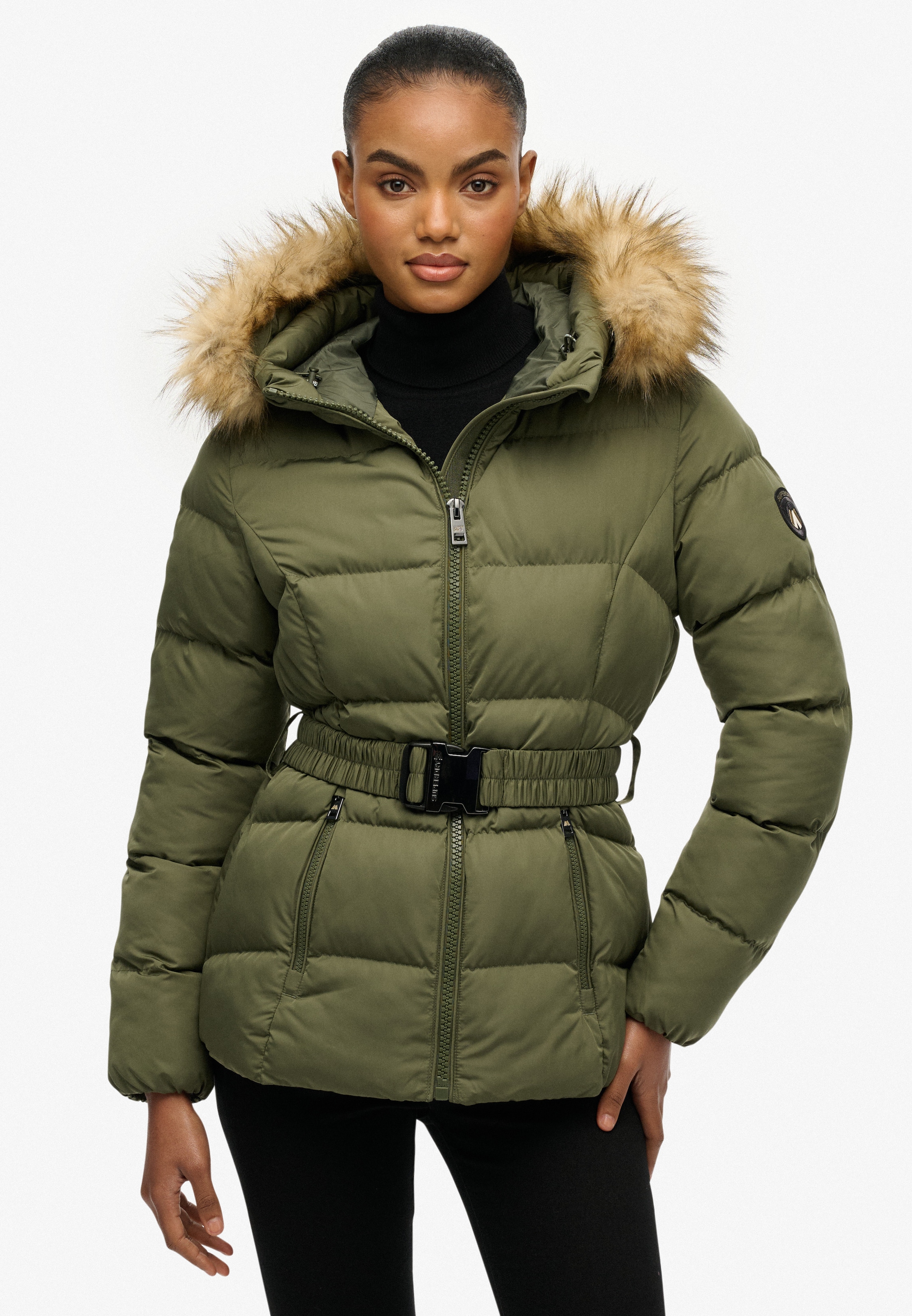 Superdry Steppjacke »FUJI BELTED PUFFER« mit Kapuze