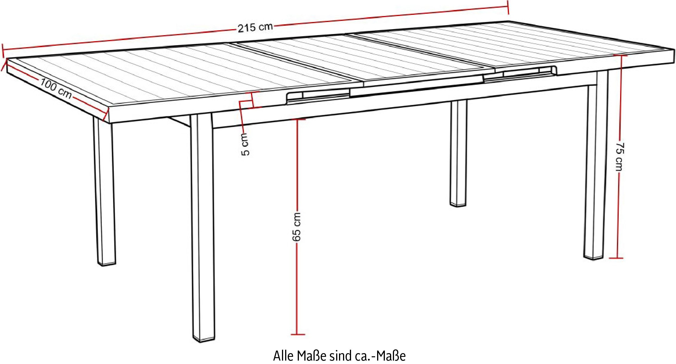 Destiny Garten-Essgruppe »MODENA IMOLA«, (5 tlg., 4x Sessel, 1x Tisch), Aluminium, Olefin, Polywood