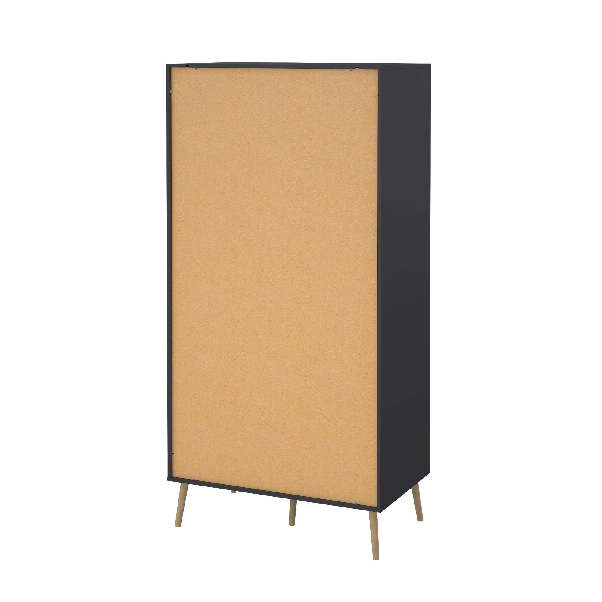 andas Kleiderschrank »Bodo, Drehtürenschrank, Aufbewahrung Kasten Schrank Stauraum«, 2 Türen, 2 Schubladen, Beine und Griffe Massivholz, Breite 99 cm