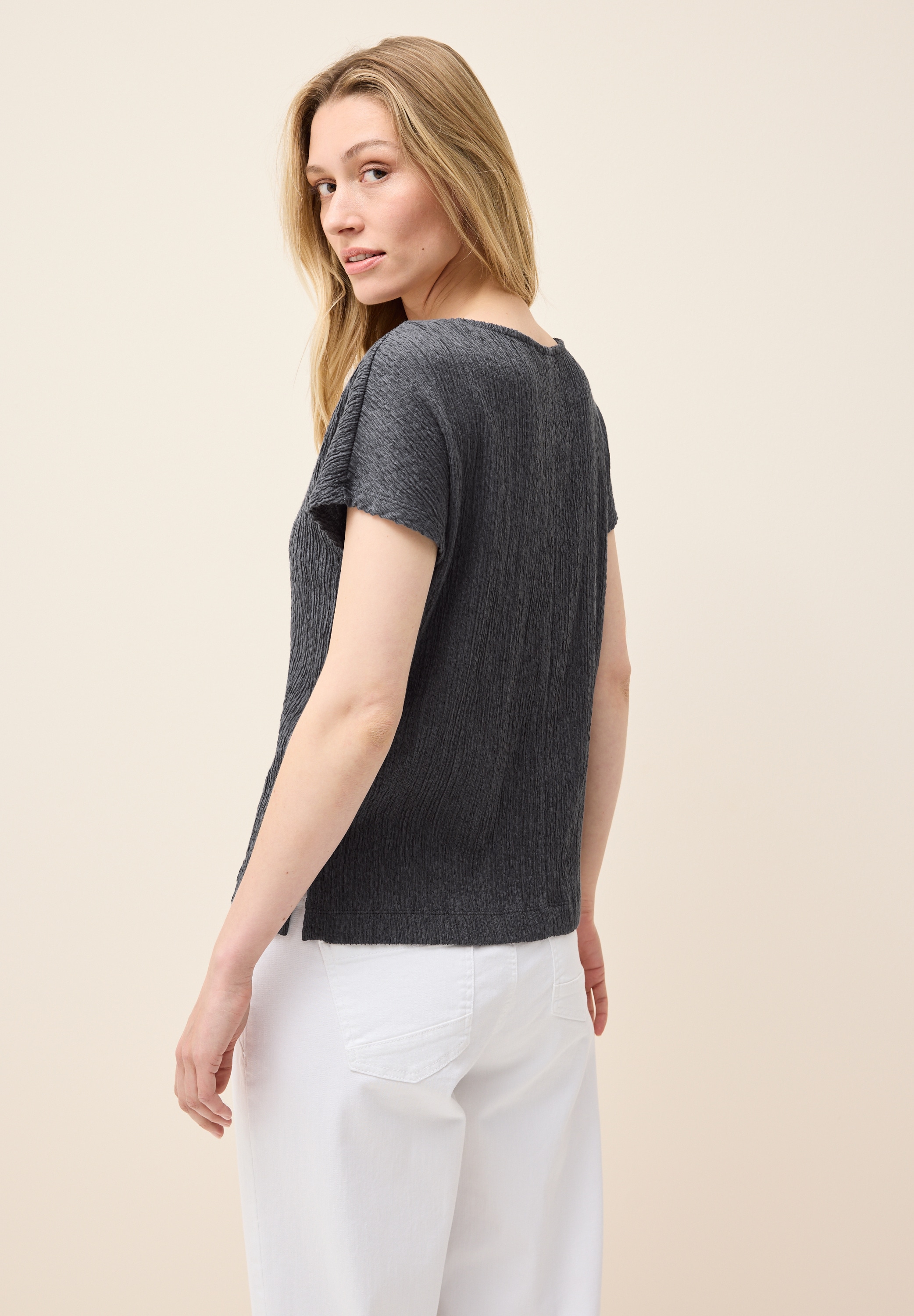 Cecil T-Shirt, in gesmokter Struktur