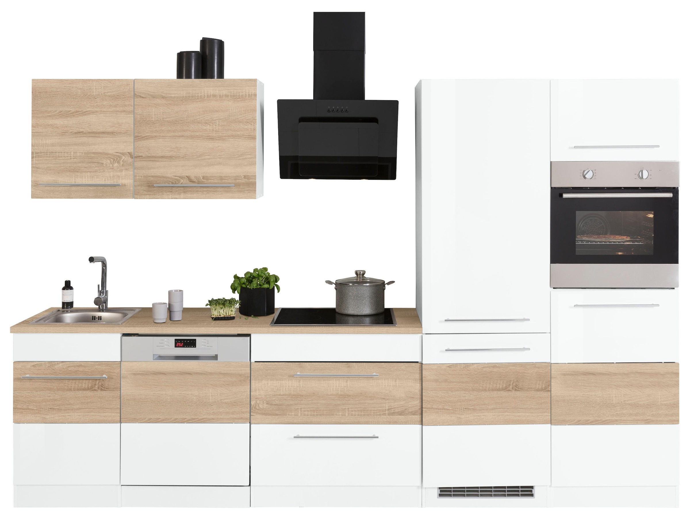 KOCHSTATION Küchenzeile »KS-Trient« Breite 310 cm, wahlweise mit E-Geräten, mit Arbeitsplatte