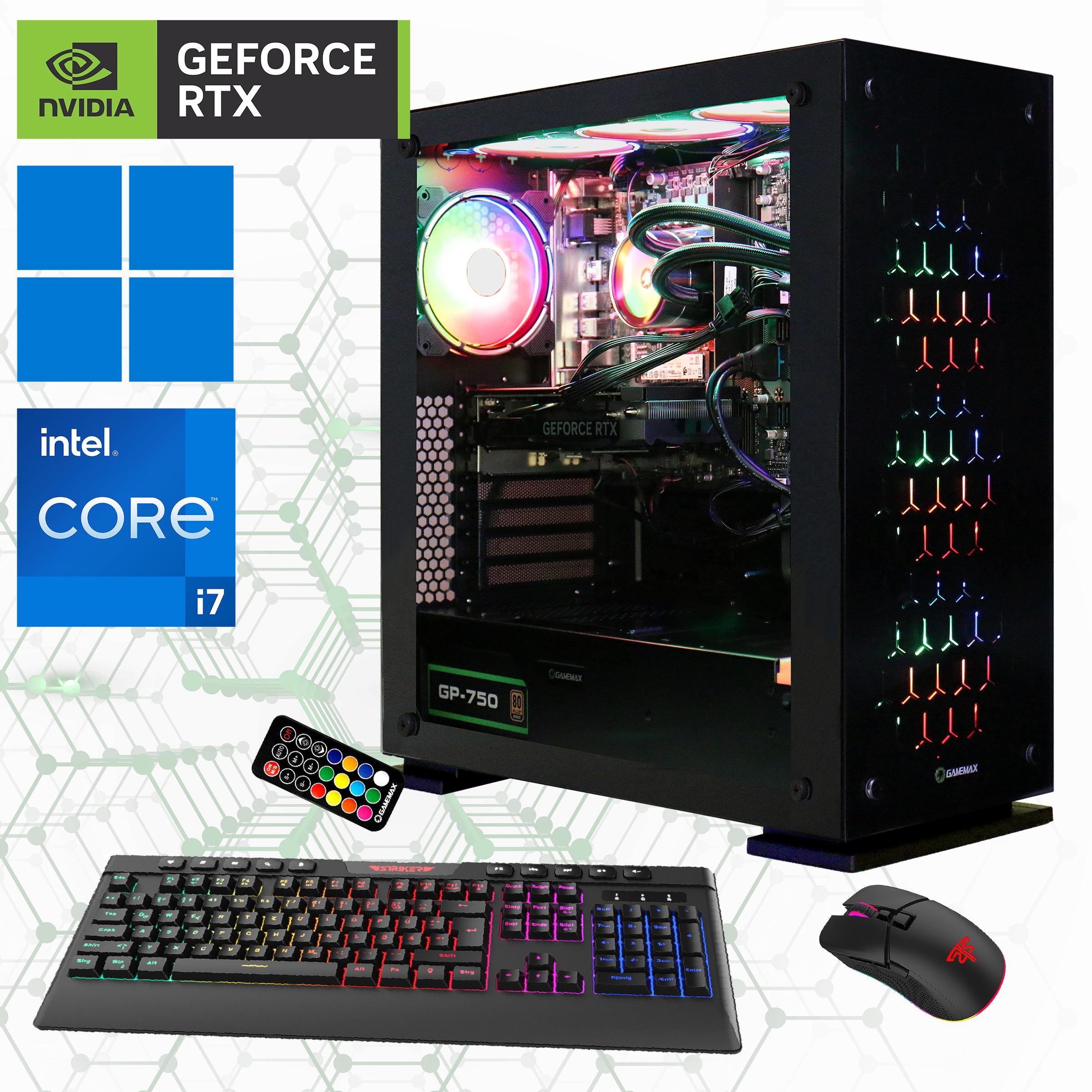 GAMEMAX Gaming-PC »Onyx II 7291«, DDR5-RAM, PCIe SSD Gen4, Windows 11