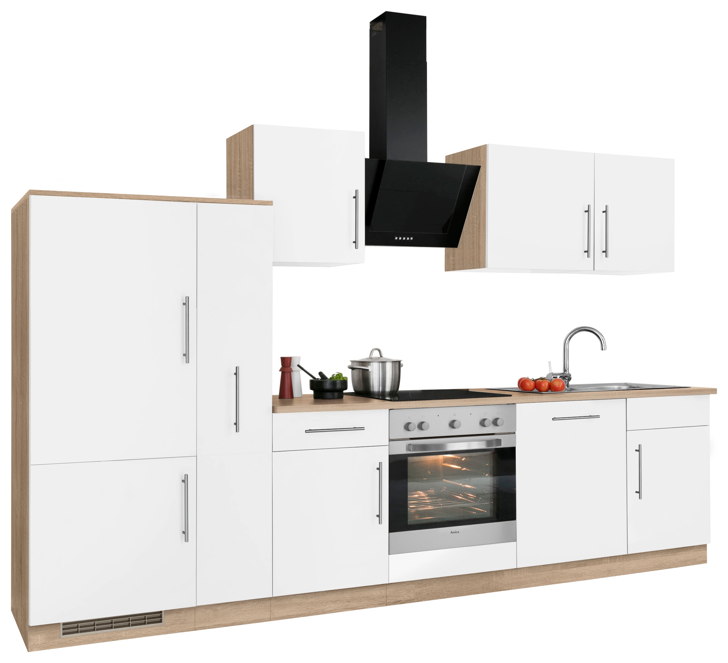 wiho Küchen Küchenzeile "Cali" ohne E-Geräte, Breite 310 cm
