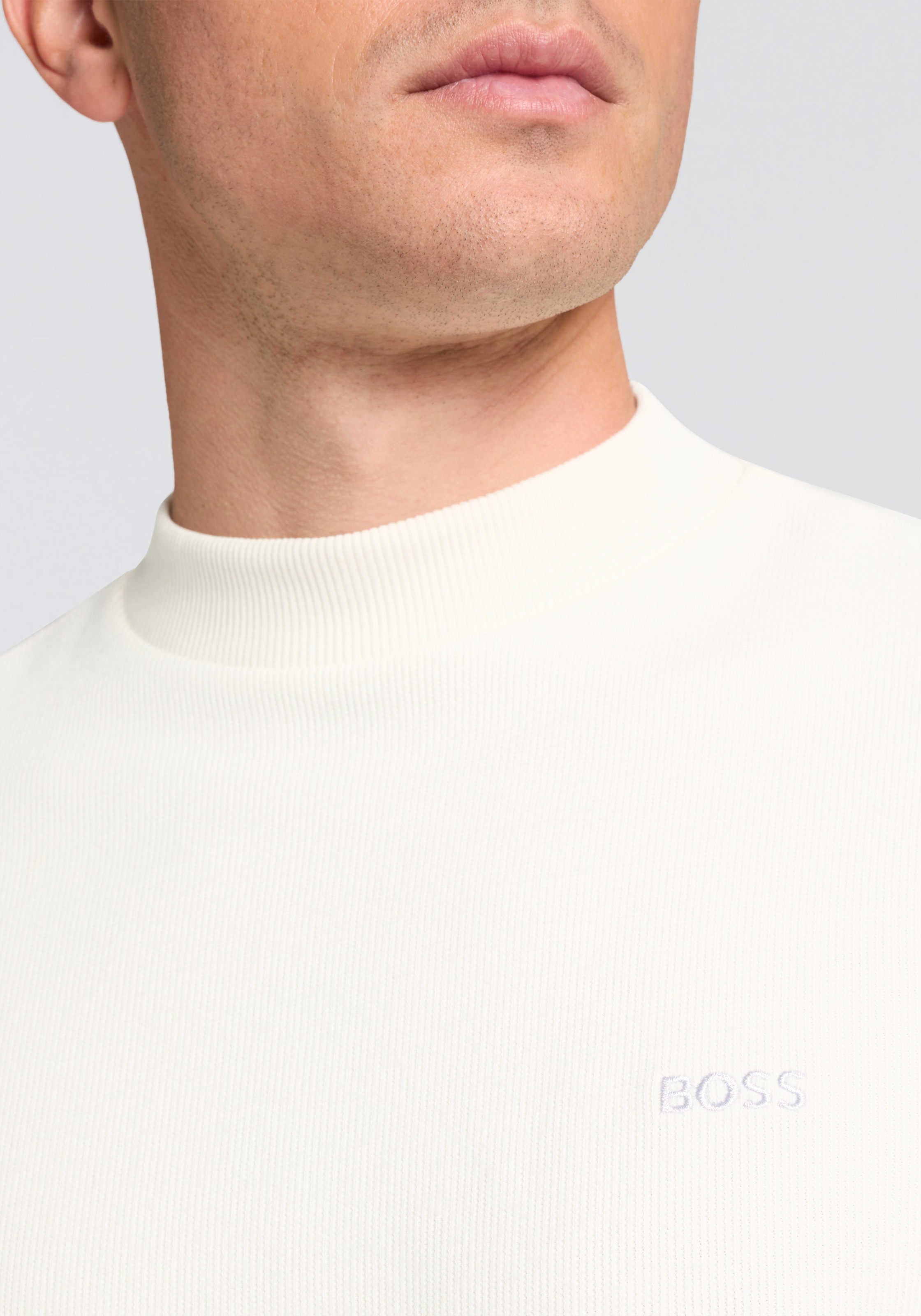 BOSS ORANGE Langarmshirt »Te explorer« Rundhalsausschnitt, Saum- und Ärmelbündchen