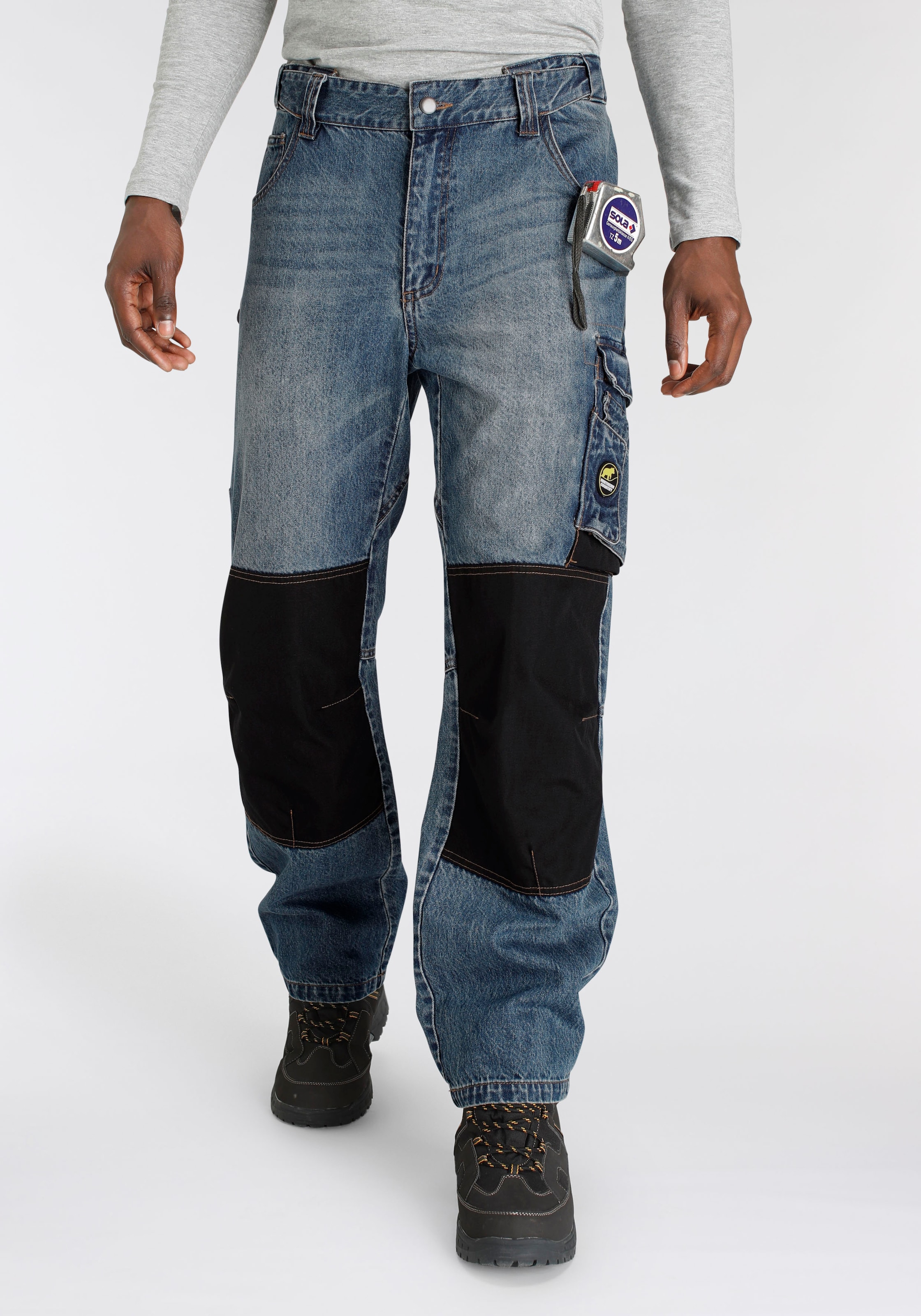 Northern Country Arbeitshose »Multipocket Jeans«, (aus 100% Baumwolle,  robuster Jeansstoff, comfort fit), mit dehnbarem Bund, 9 praktischen Taschen,  Knieverstärkung aus Cordura bei ♕