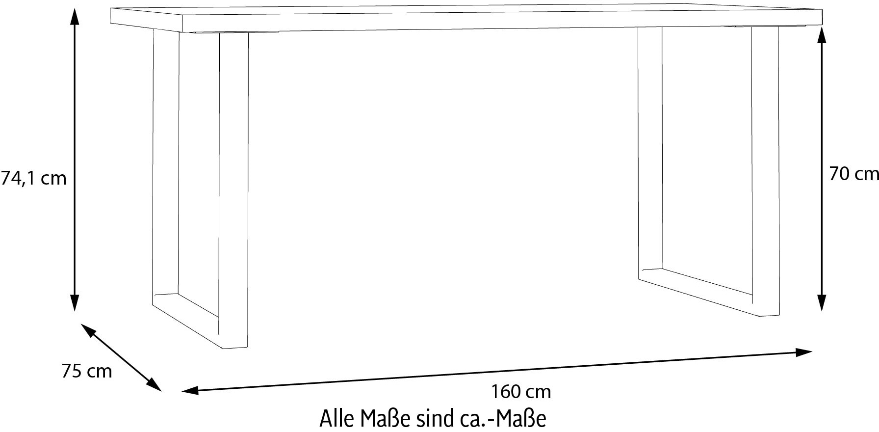 FORTE Schreibtisch »Keflav« Breite 160 cm