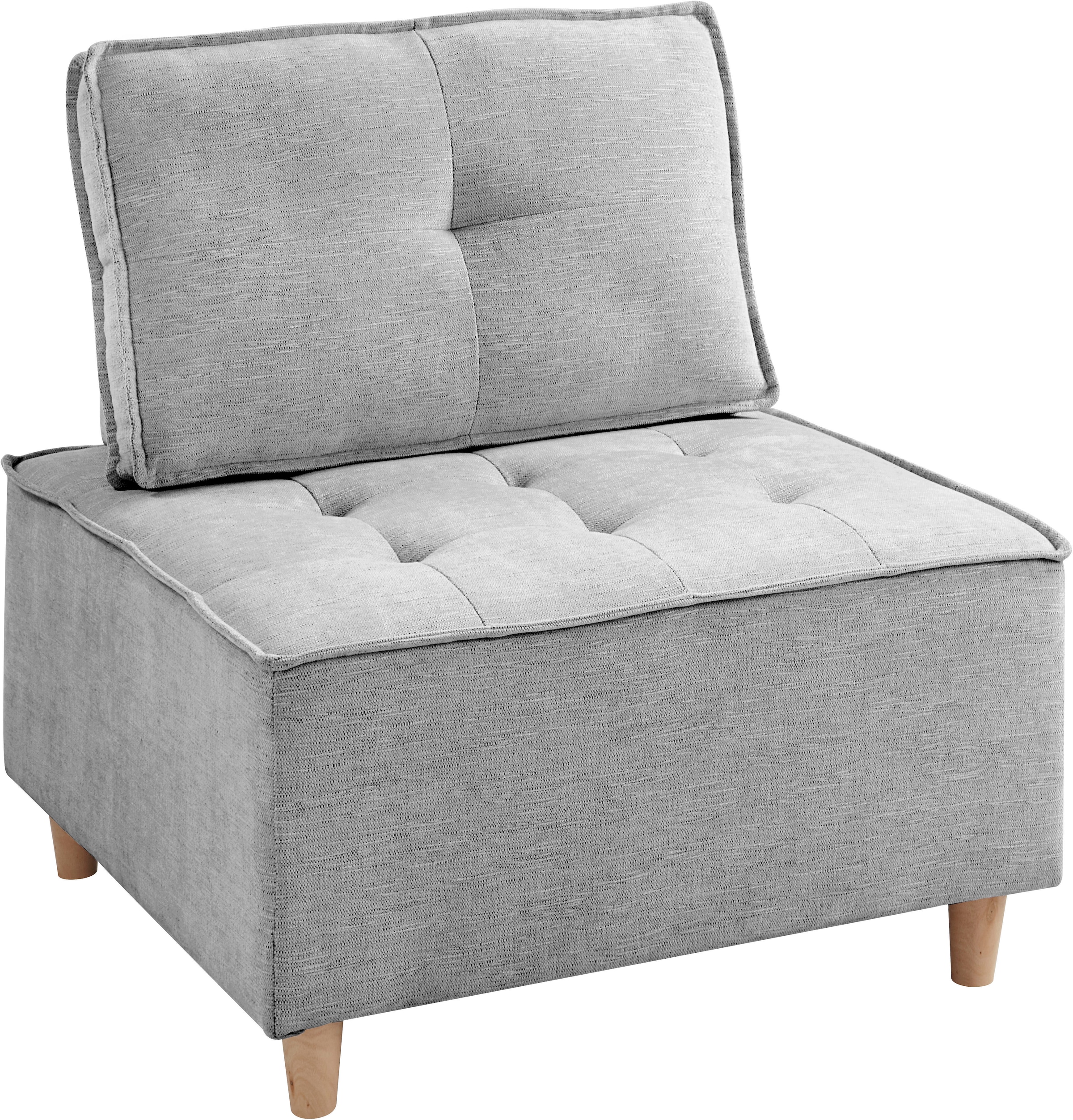 RAUM.ID Sessel »Flexid«, (1 St.), modular erweiterbar zum Sofa, inkl. Rückenkissen, Chenille-Bezug