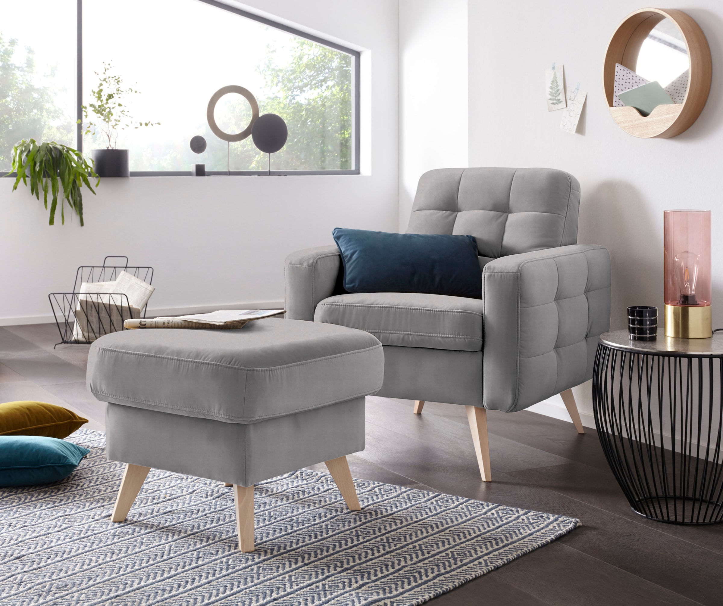 exxpo - sofa fashion Hocker »Nappa mit praktischem Staufach unter der Sitzfläche«