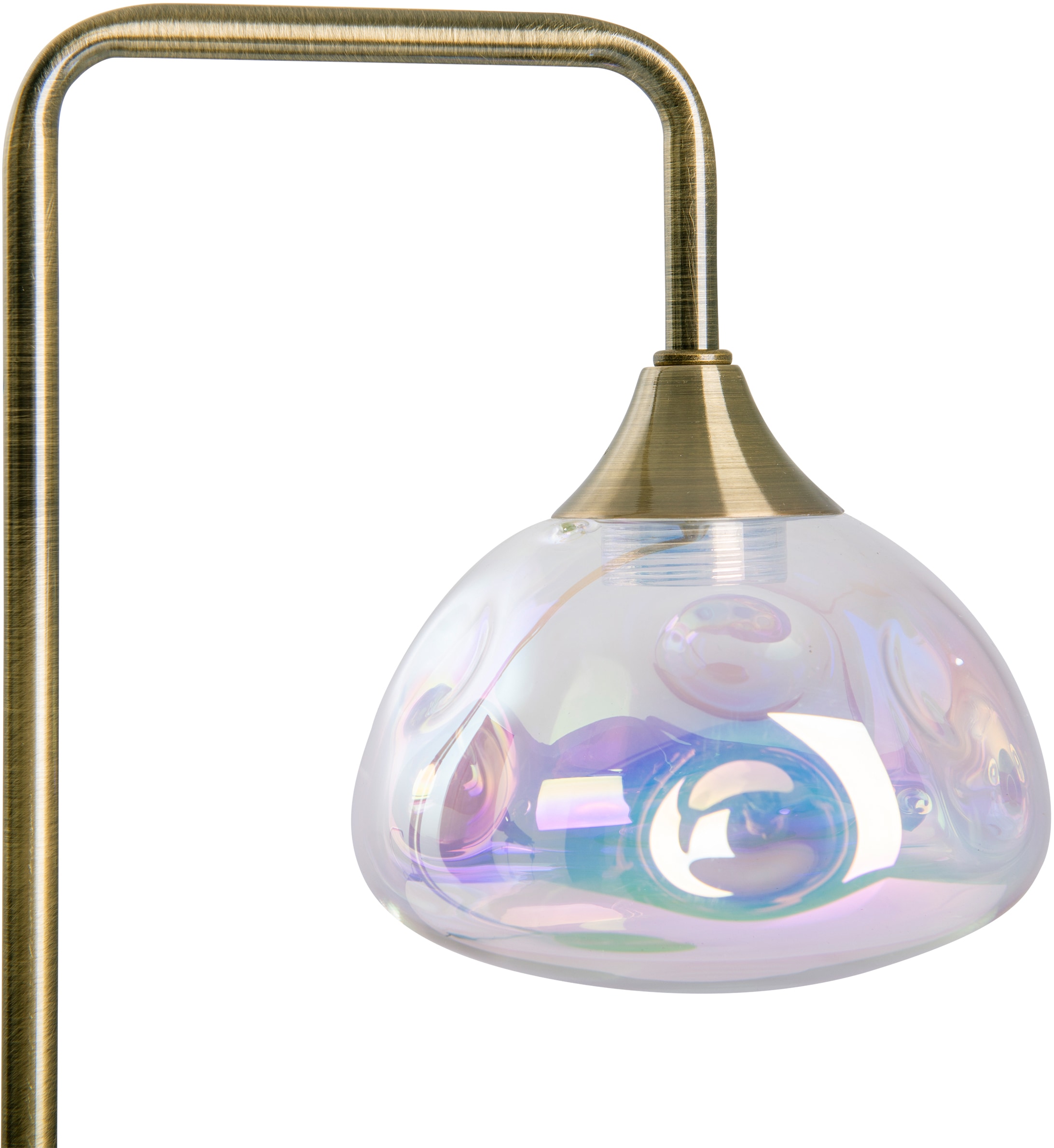 Glas flammig-flammig, mit 3 Tischleuchte kaufen XXL LEDs warmweiß Garantie online näve flg. 1 LED 1 messing Jahren irisierendes incl. 6 Gestell »Varna«, |