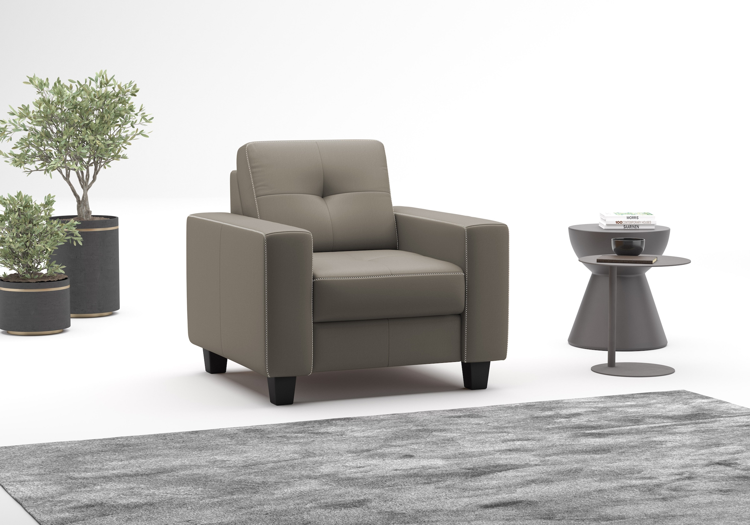 GOODproduct Sessel "Varese" Kreuznaht in beige