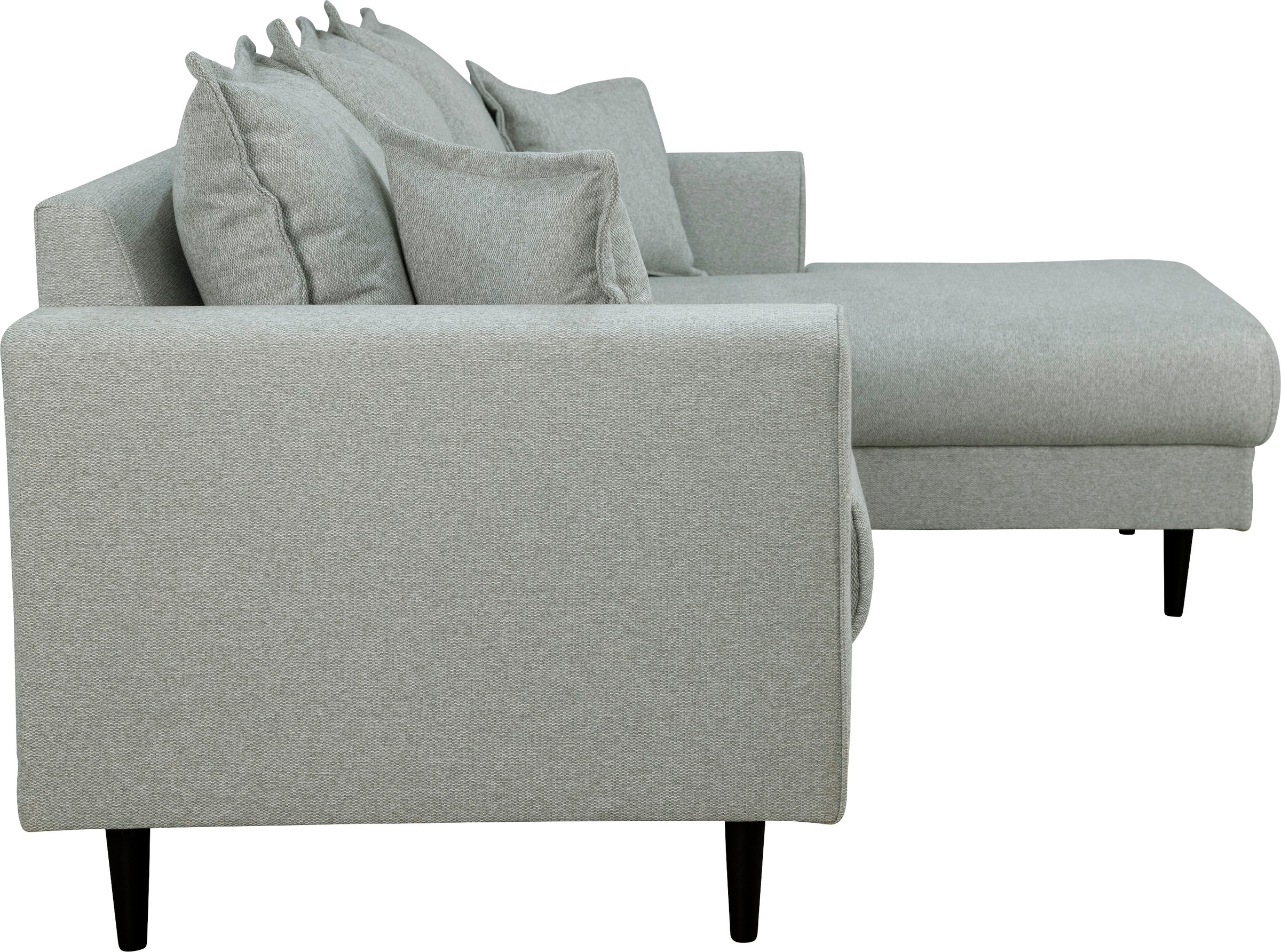 Home affaire Ecksofa »VEYRAS L-Form, hoher Sitzkomfort, Maße B/T/H: 230/150/76 cm«, mit Wellenunterfederung, incl. Rückenkissen und Zierkissen