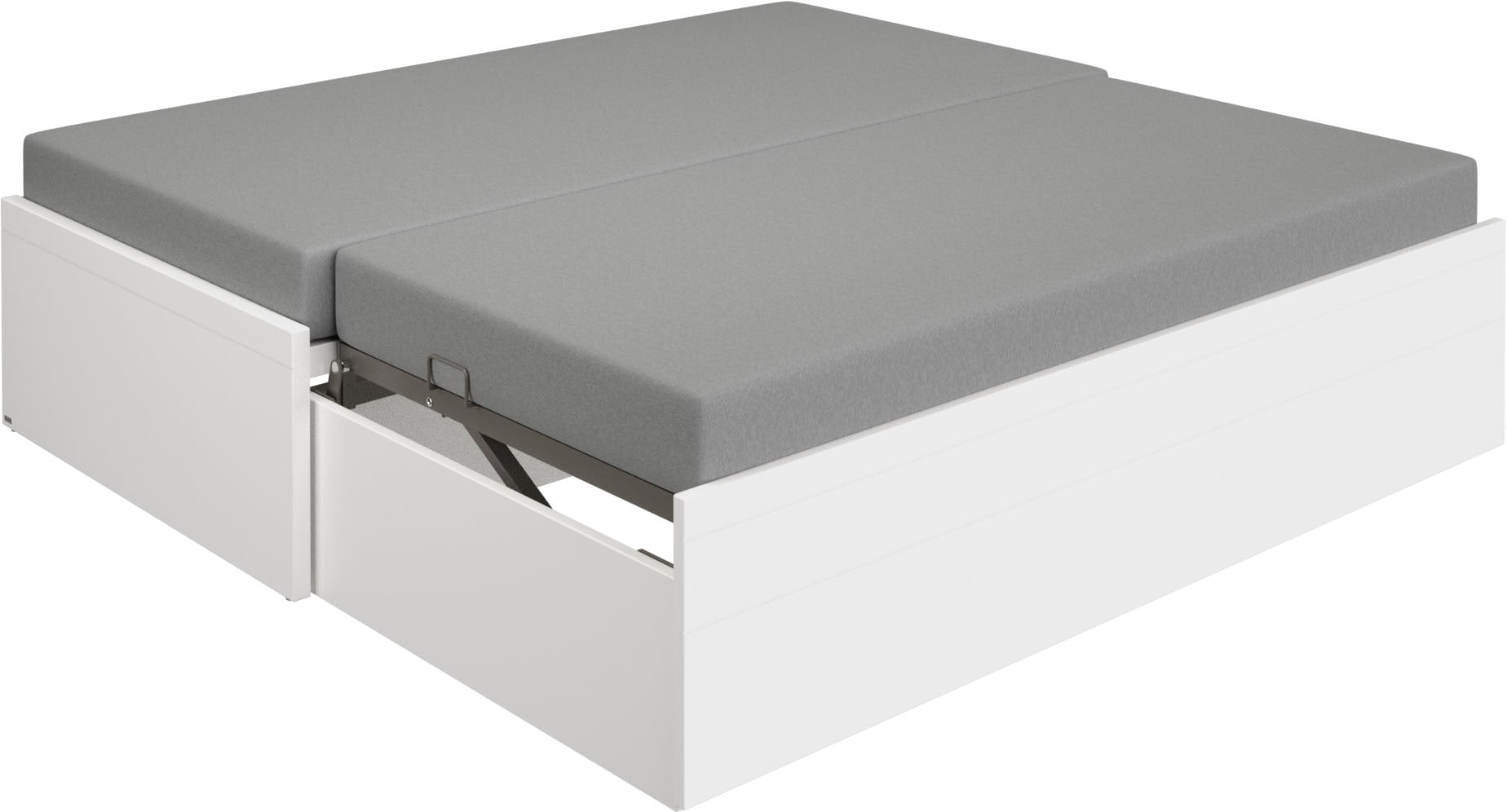 PAIDI Jugendbett »FLYNN in verschiedenen Ausführungen, Ausziehbett mit 2 Liegeflächen« Gästebett, Metallgestell inkl. Lattenroste, 2-in-1 Funktionsbett