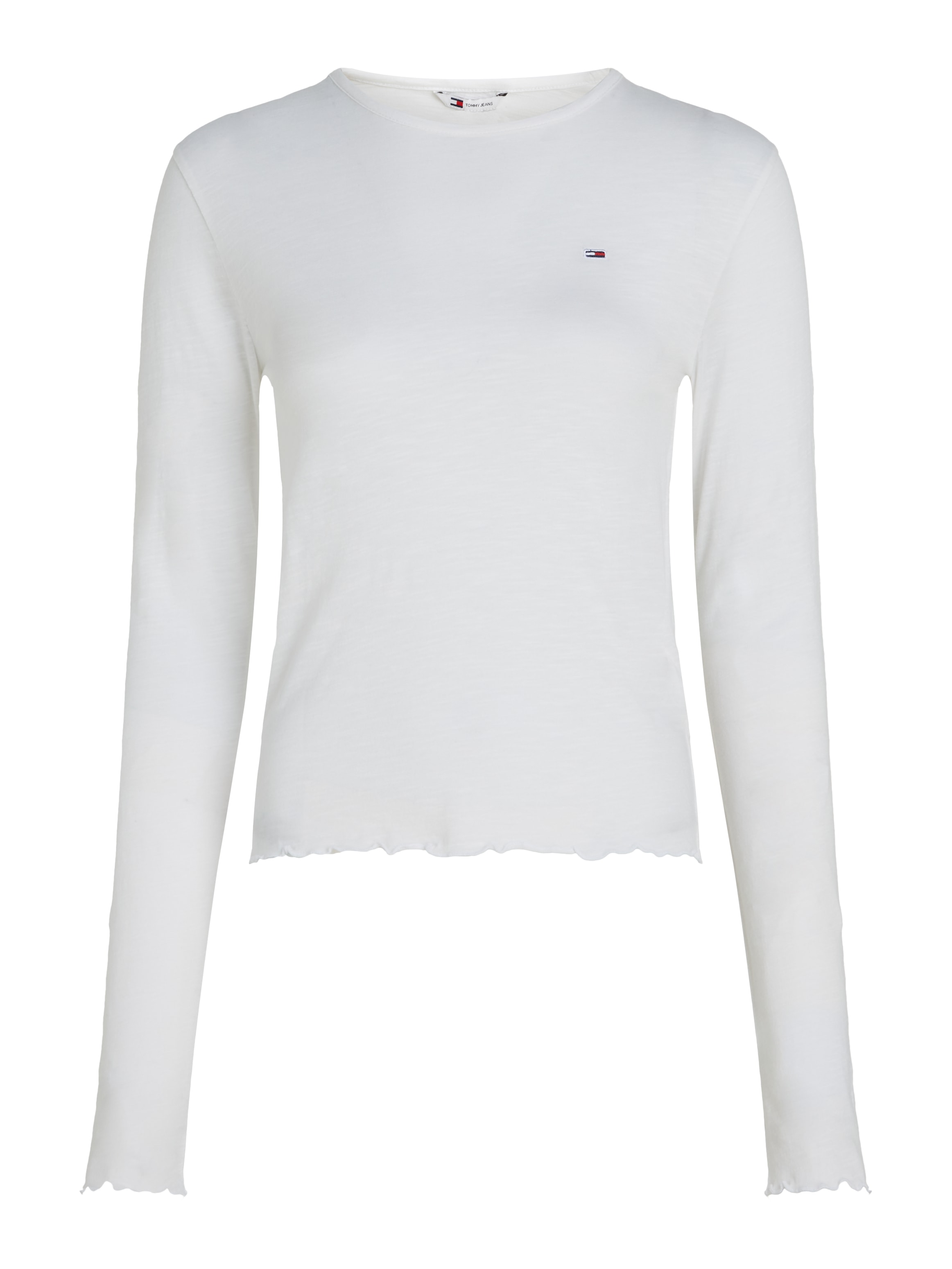 Tommy Jeans Langarmshirt »TJW SLUB SOFT TEE LS«, mit Babylock-Saum, Logostickerei