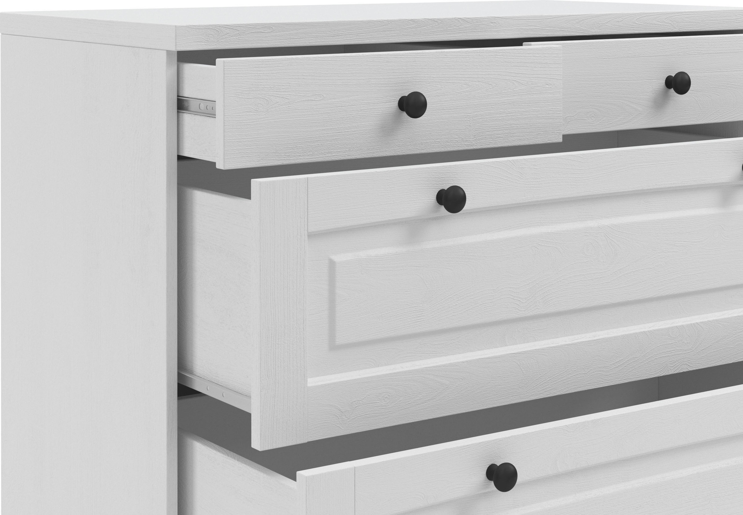 KOCHSTATION Unterschrank »KS-Osby«, (1 St.), Kiefer massiv, Breite 100 cm, 4 Schubkästen