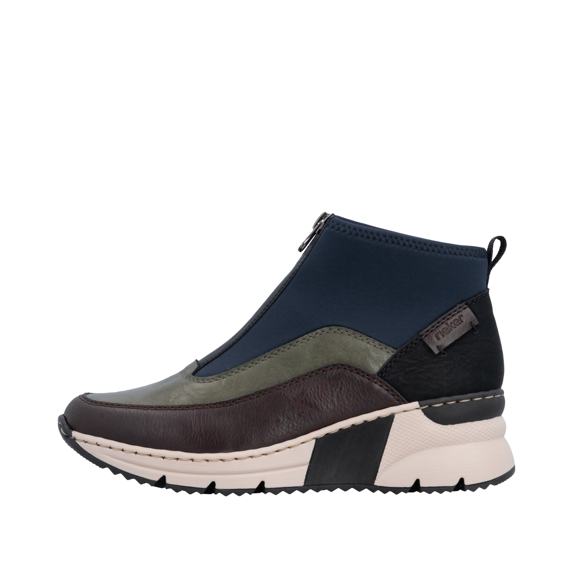 Rieker Schlupfboots  Stiefelette, High Top Sneaker mit Reißverschluss auf der Vorderseite