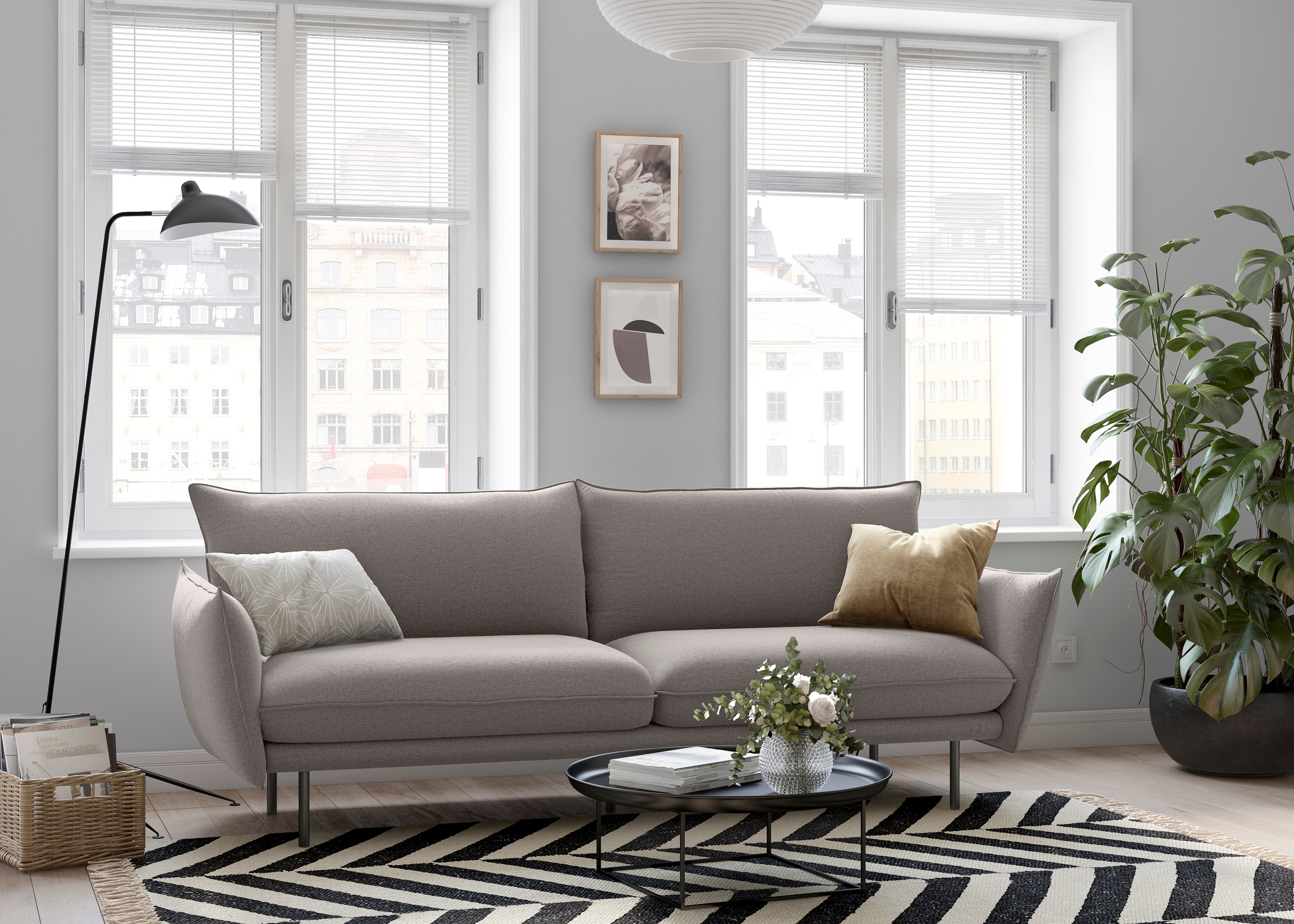 OTTO home 3-Sitzer »Stine« Besonderes Design durch Kissenoptik und Keder, by Morten Georgsen