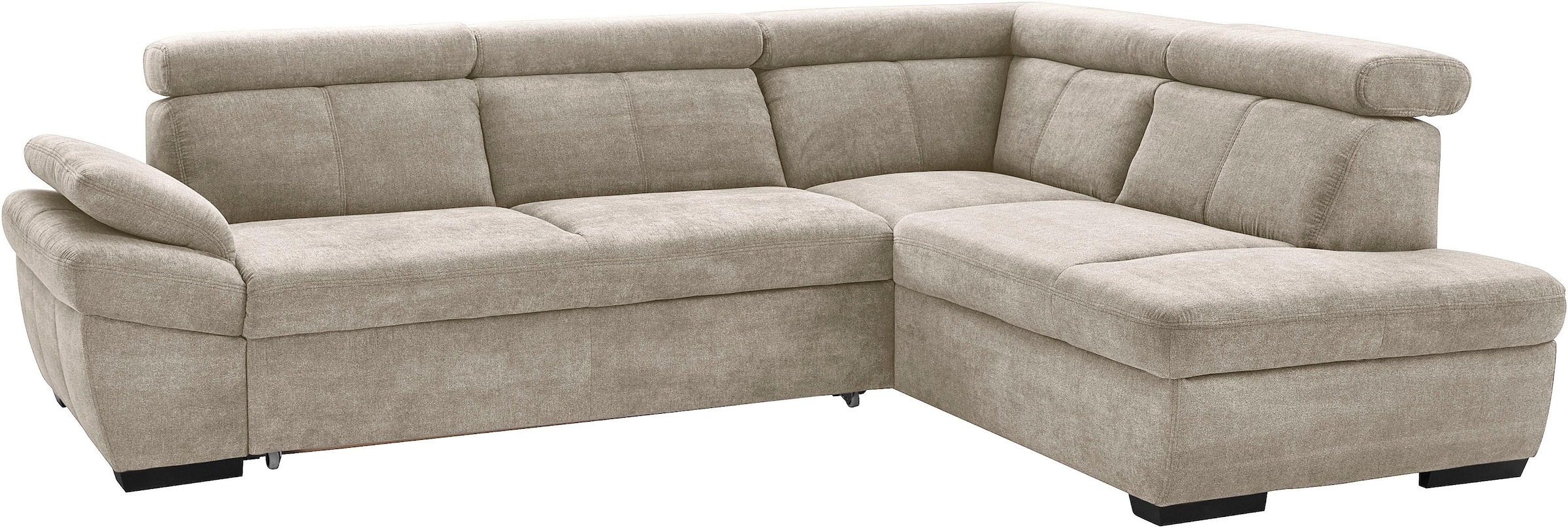 exxpo - sofa fashion Ecksofa »Salerno, klassisch modernes Funktionssofa, hoher Sitzkomfort, L-Form«, inkl. Kopf- und Armteilverstellung, wahlweise mit Bettfunktion