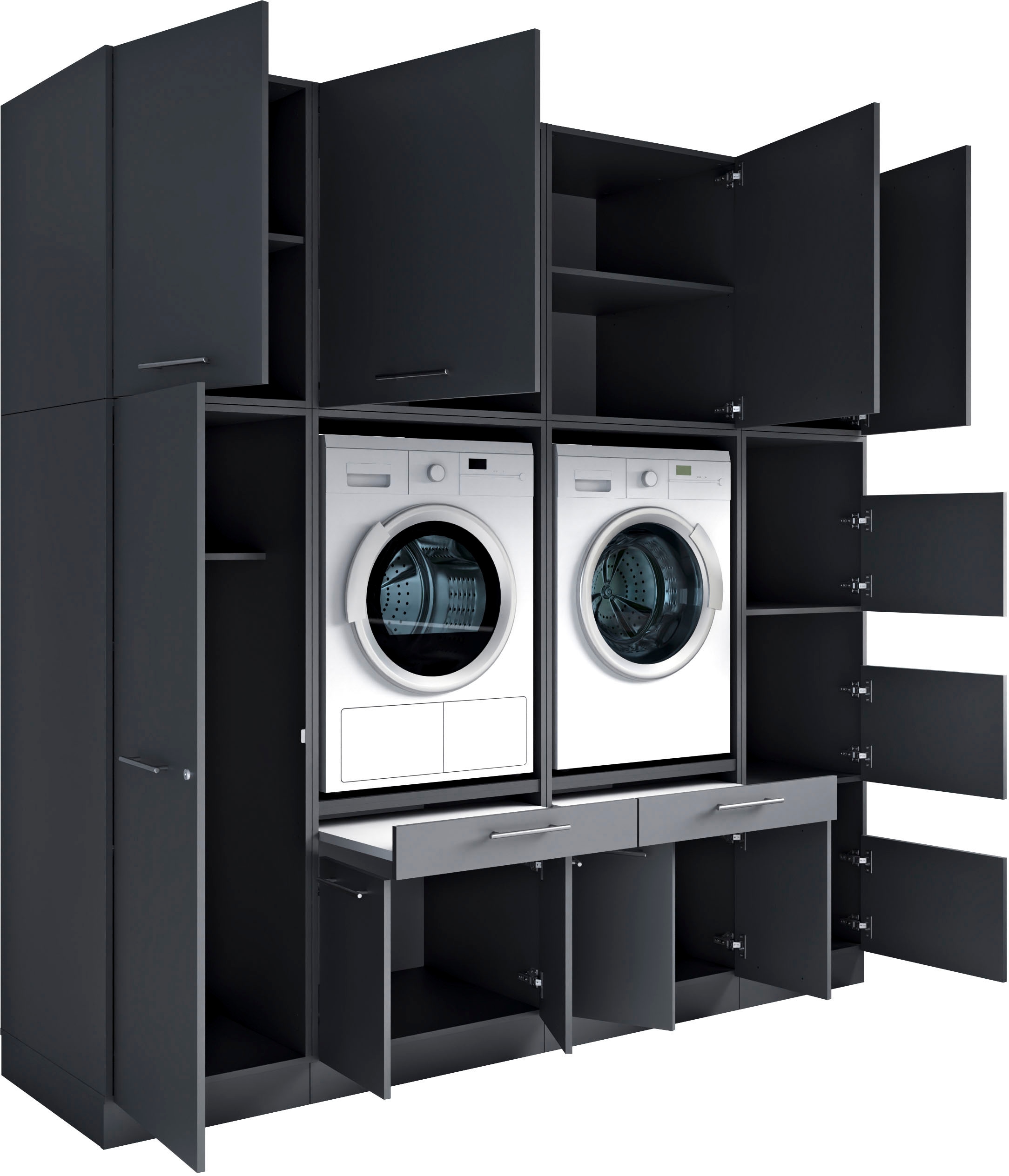 Laundreezy Mehrzweckschrank-Set »Laundreezy, 8-tlg. Mehrzweckschrank-Set B/H/T 235/238/68 cm« 8 Stk. tlg.