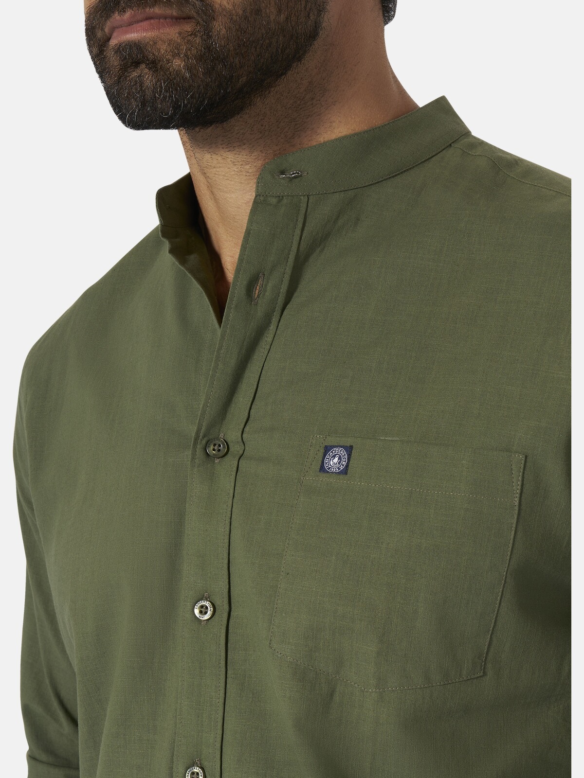 Jan Vanderstorm Langarmhemd »Stehkragenhemd KALLU«