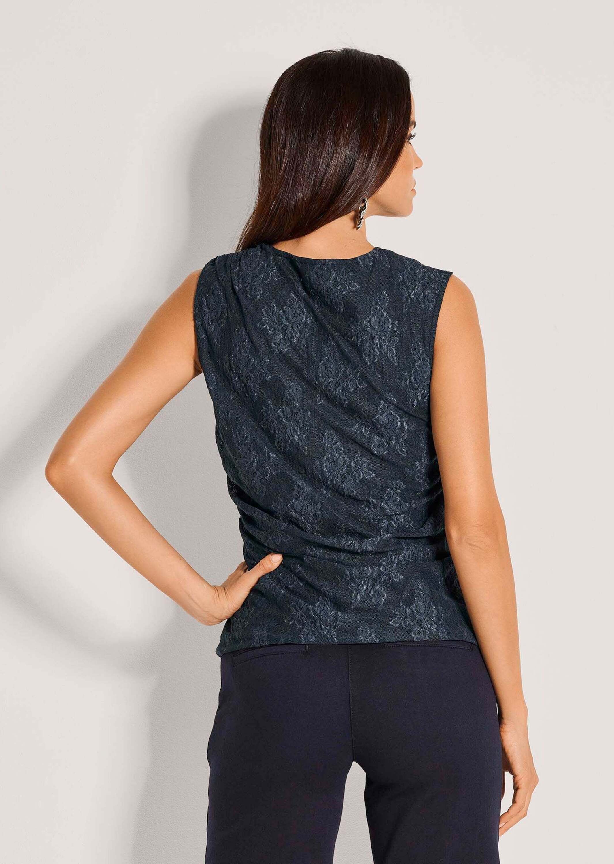 MADELEINE Kurzarmshirt »Shirt Shirt« Edles Spitzentop mit Jerseyfutter und seitlicher Raffung