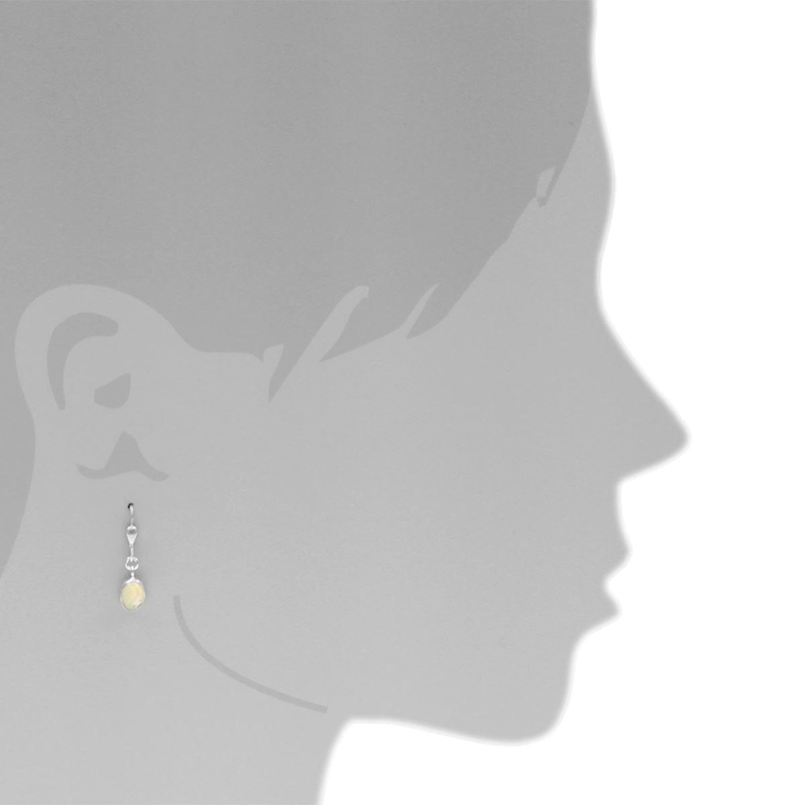 OSTSEE-SCHMUCK Paar Ohrhänger »- Classic 8x6 - Silber 925/000 - Bernstein«