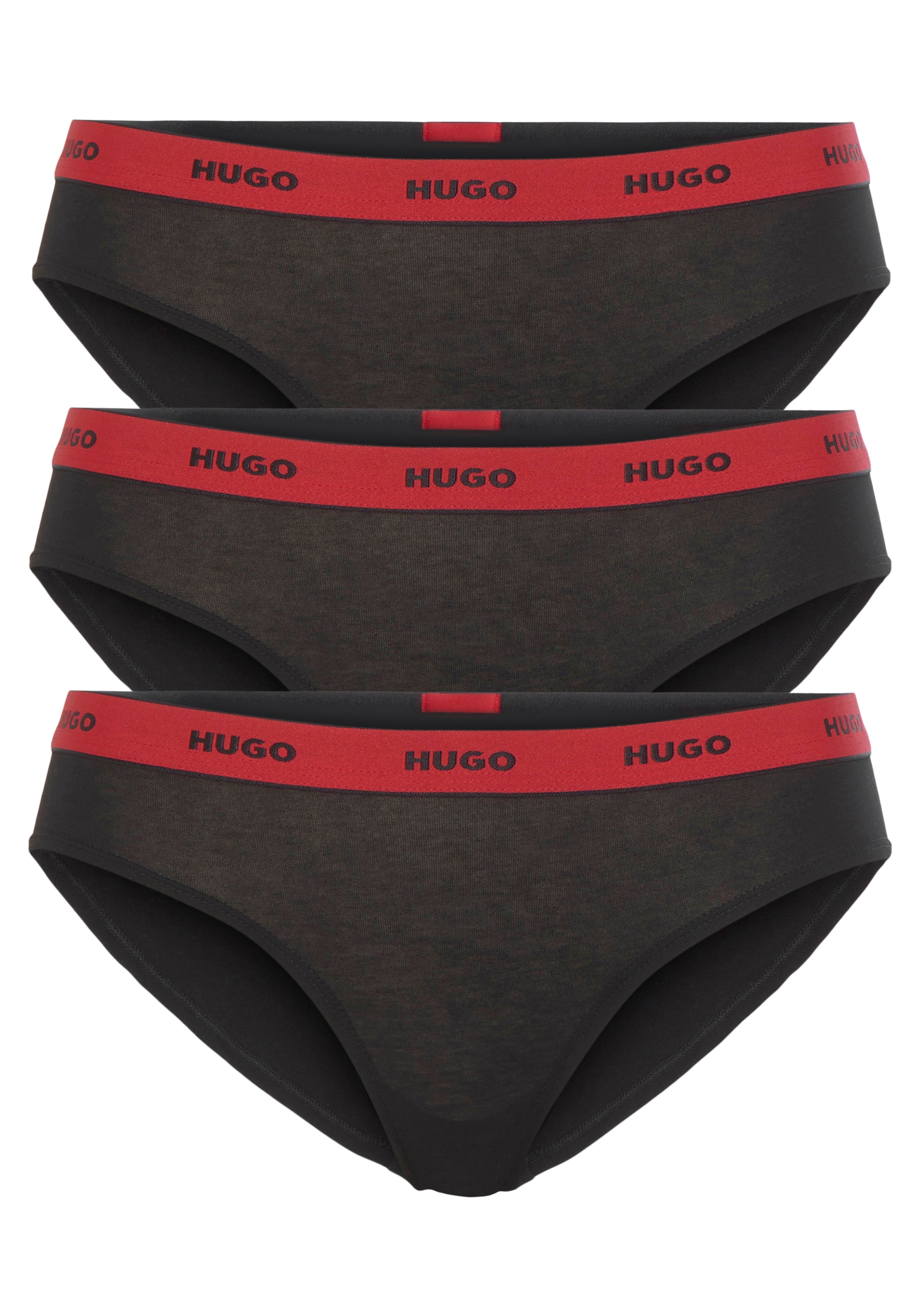 HUGO Slip »TRIPLET BRIEF STRIPE«, (Packung, 3 St., 3er-Pack), mit  kontrastfarbenem Logobund bei ♕