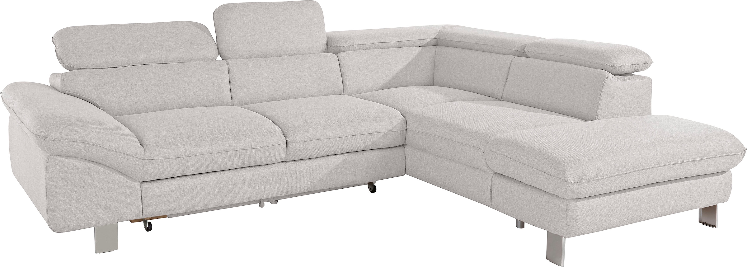 COTTA Polstergarnitur »Driver L-Form«, (Set, 2 tlg.), Set bestehend aus: Ecksofa mit Kopfteilverstellung & Hocker