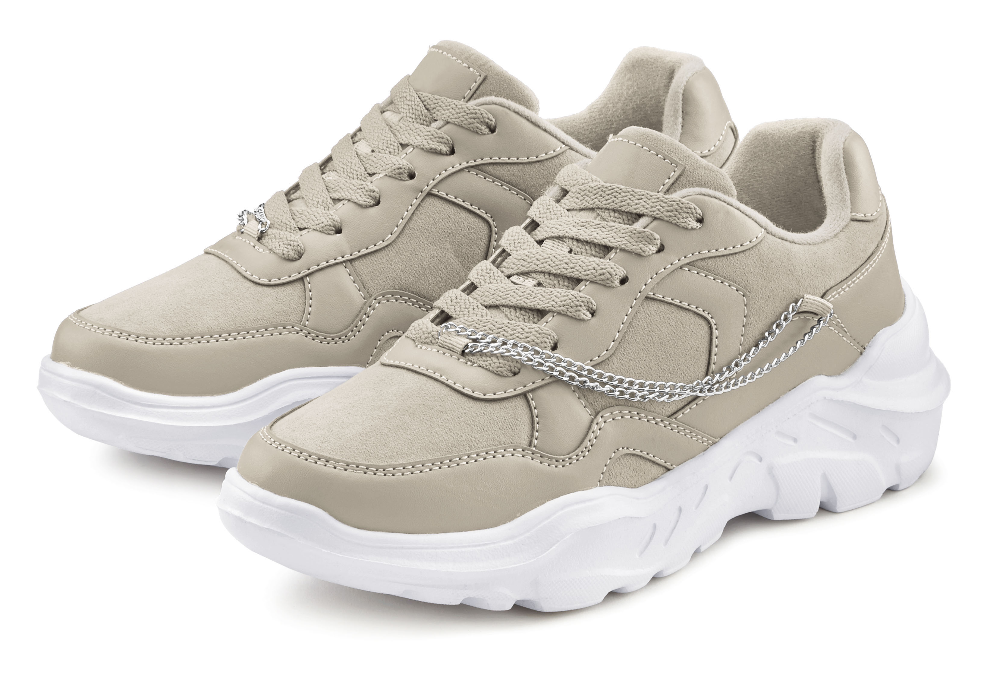 Sneaker, mit Chunky-Sohle und Ketten-Element VEGAN