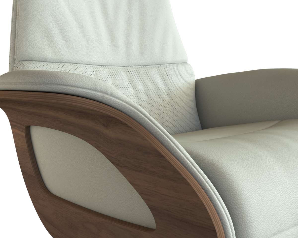 FLEXLUX Relaxsessel »Clement elektrischer Funktionsessel«, Größe M, Rücken & Fußteil elektrisch, Akku, Arml. Walnuss, Fuß schwarz