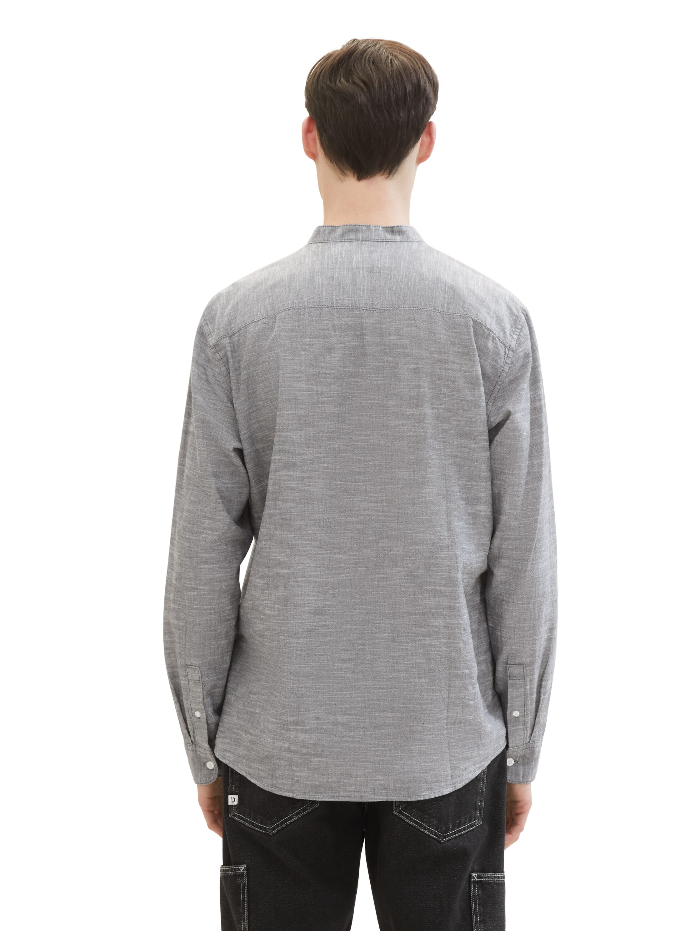 TOM TAILOR Denim Langarmhemd, mit Stehkragen und Knopfleiste