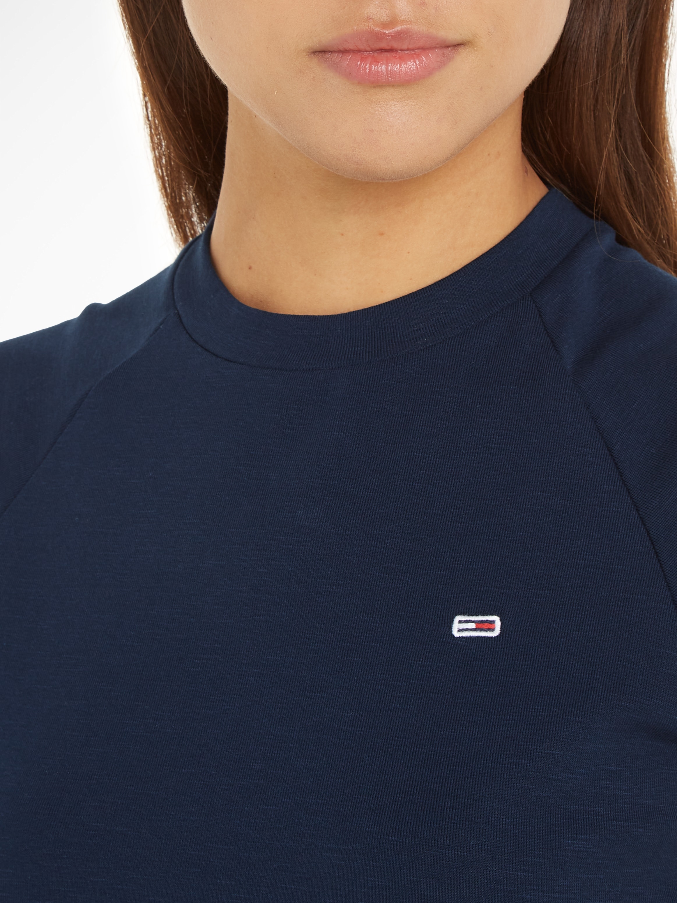 Tommy Jeans T-Shirt »TJW SLIM CRP BABYLOCK RIB TEE«, mit gewelltem Abschlüssen am Ärmel & Saum