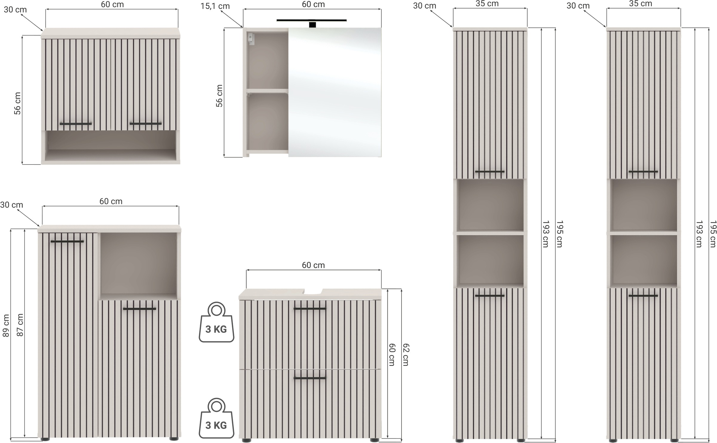 RESPEKTA Badezimmer-Set »Tilda« 6 Stk. tlg.