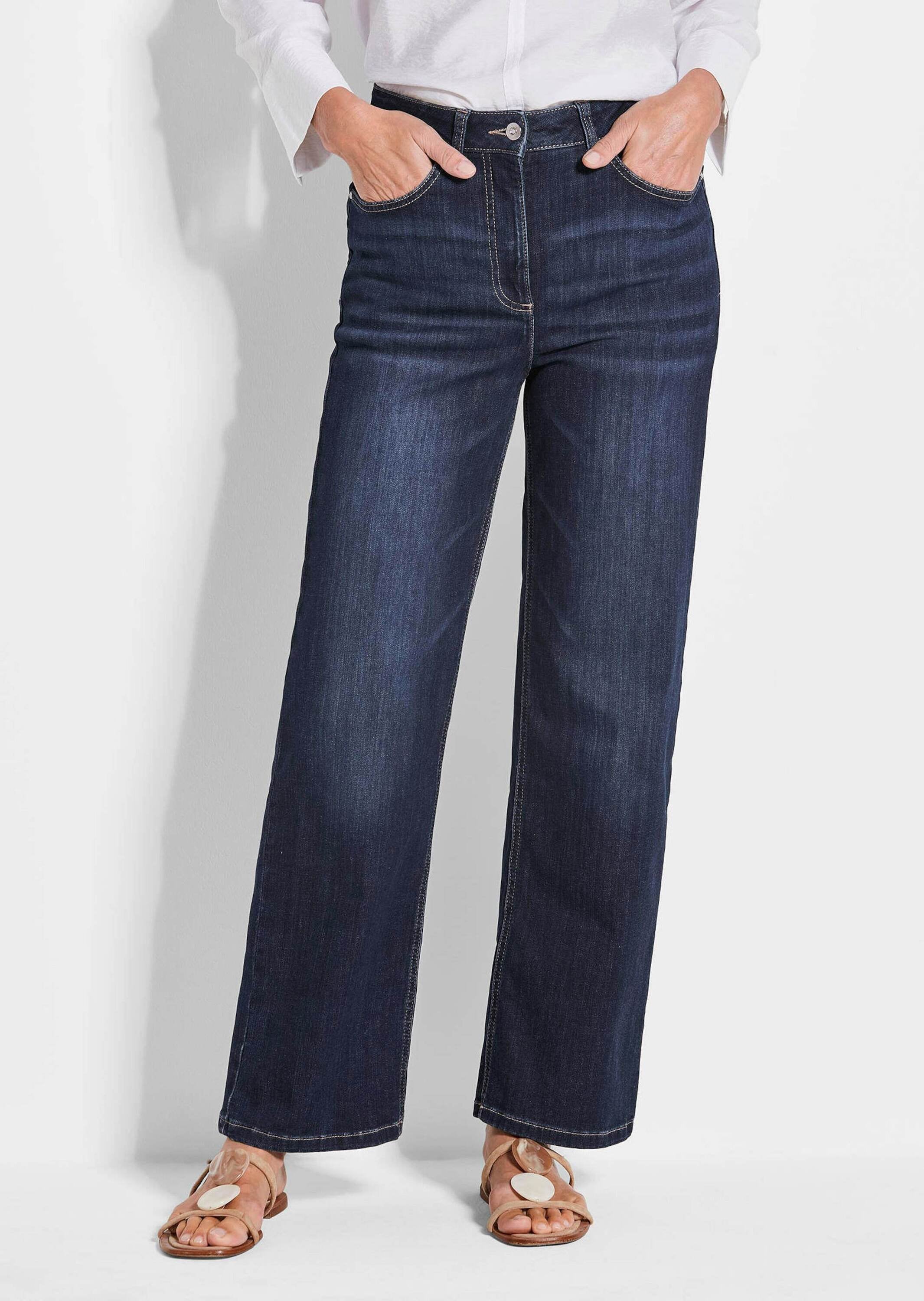 GOLDNER Stretch-Jeans »Denim Jeans mit weitem Bein«