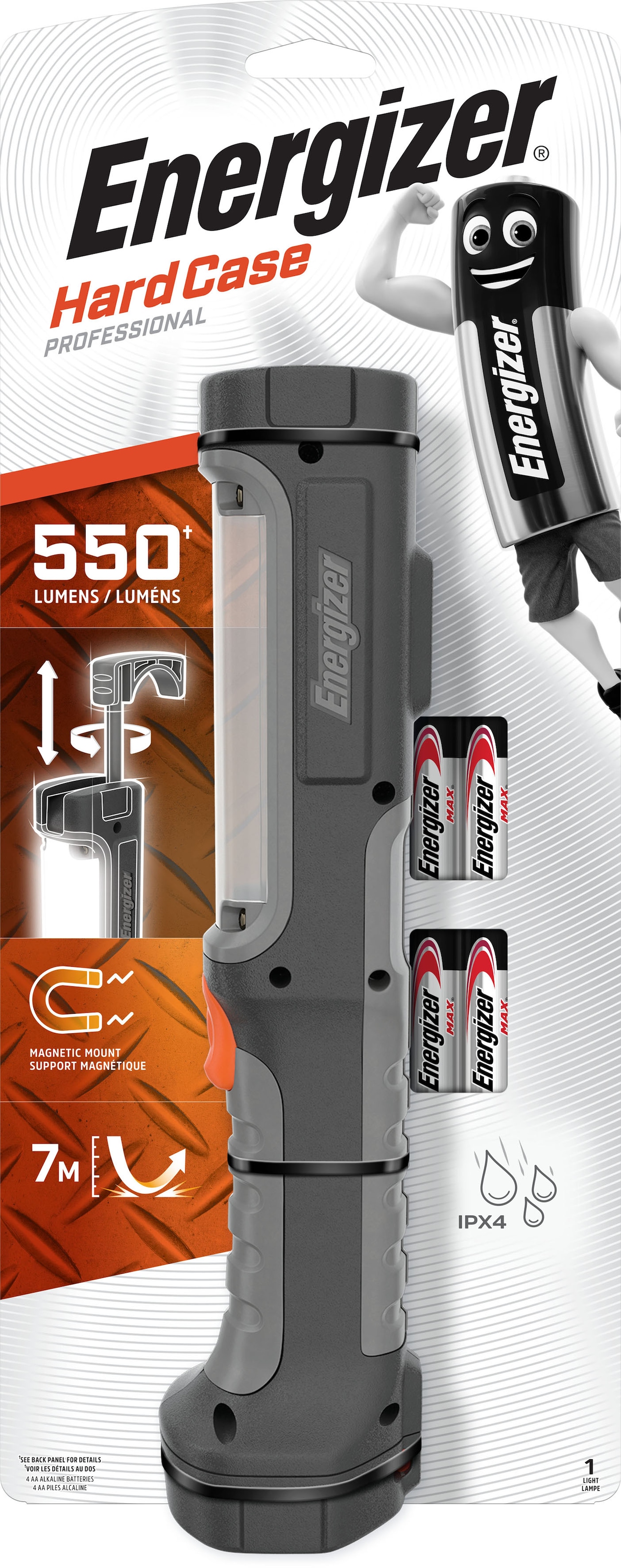 Energizer LED ( AA bei Pro Batterien«, Worklight Packung, 4 inkl. Taschenlampe »Hardcase 5 St.)